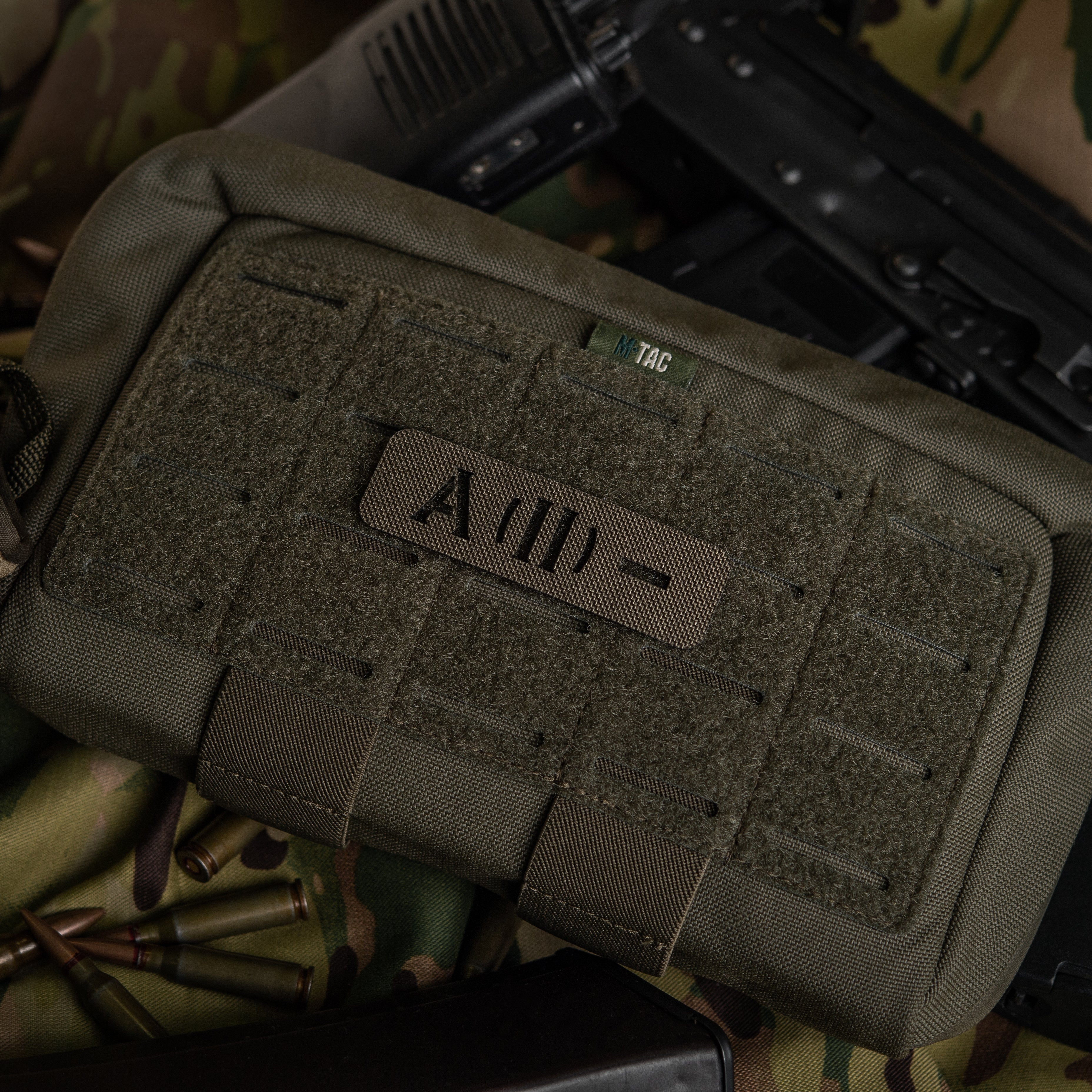 M-Tac нашивка група крові A (II) - наскрізна Laser Cut 25х80 Ranger Green