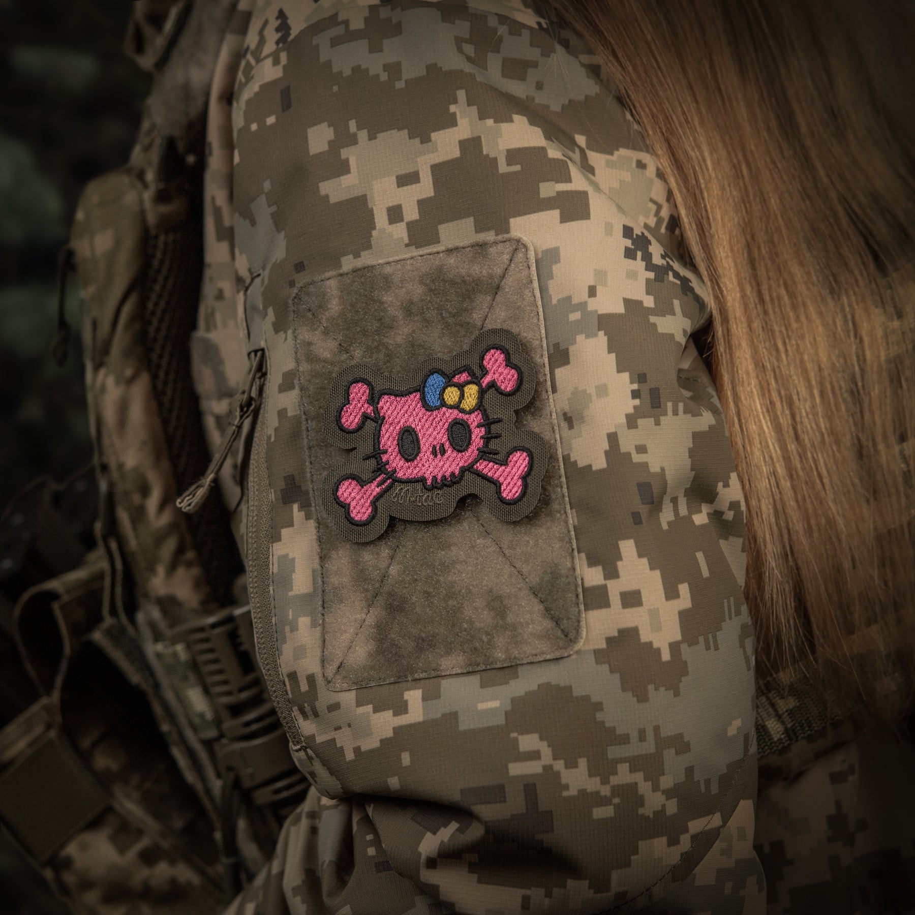 M-Tac нашивка KITTY (вишивка) Pink/Ranger Green