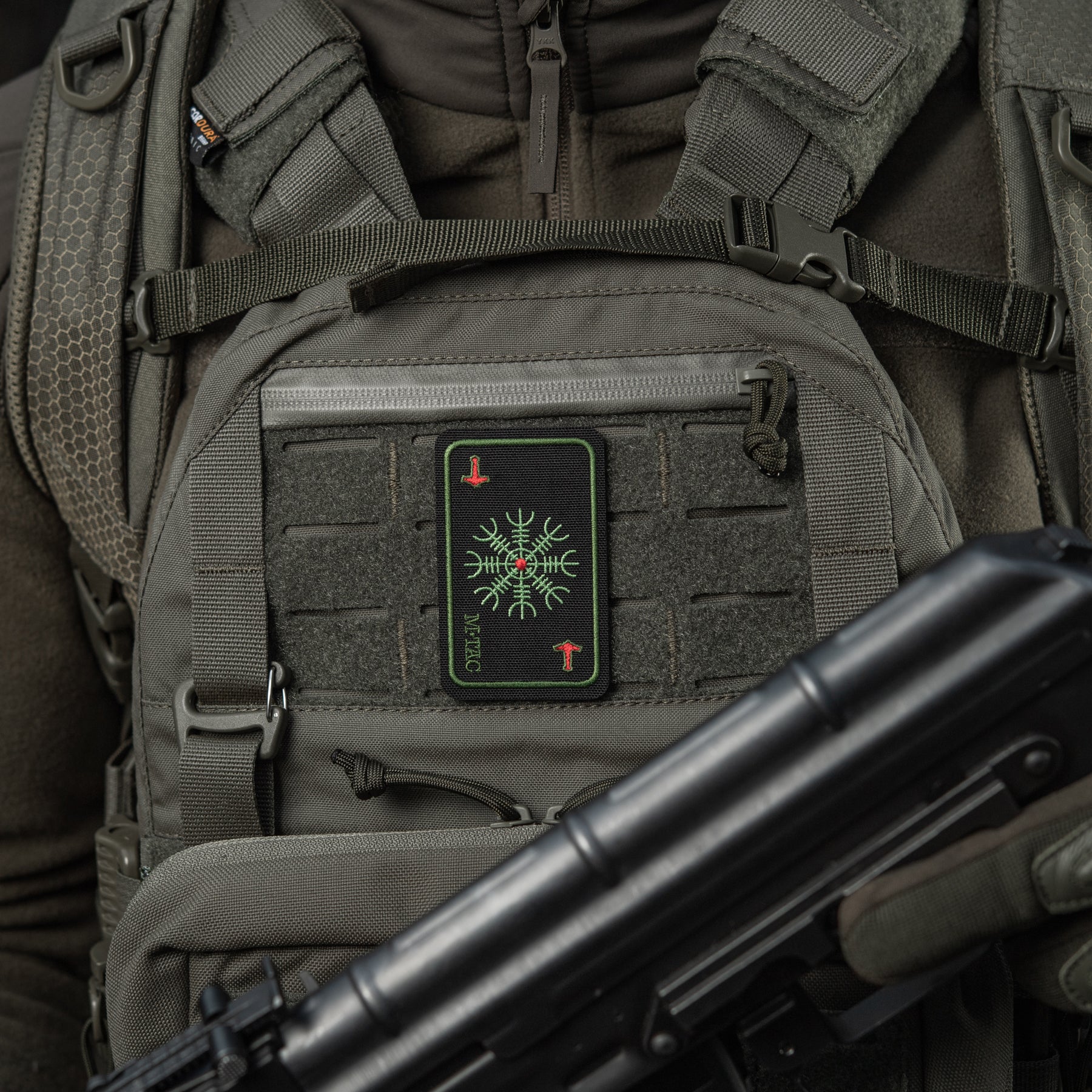 M-Tac нашивка карта Компас Вікінгів (вишивка) Black/Olive