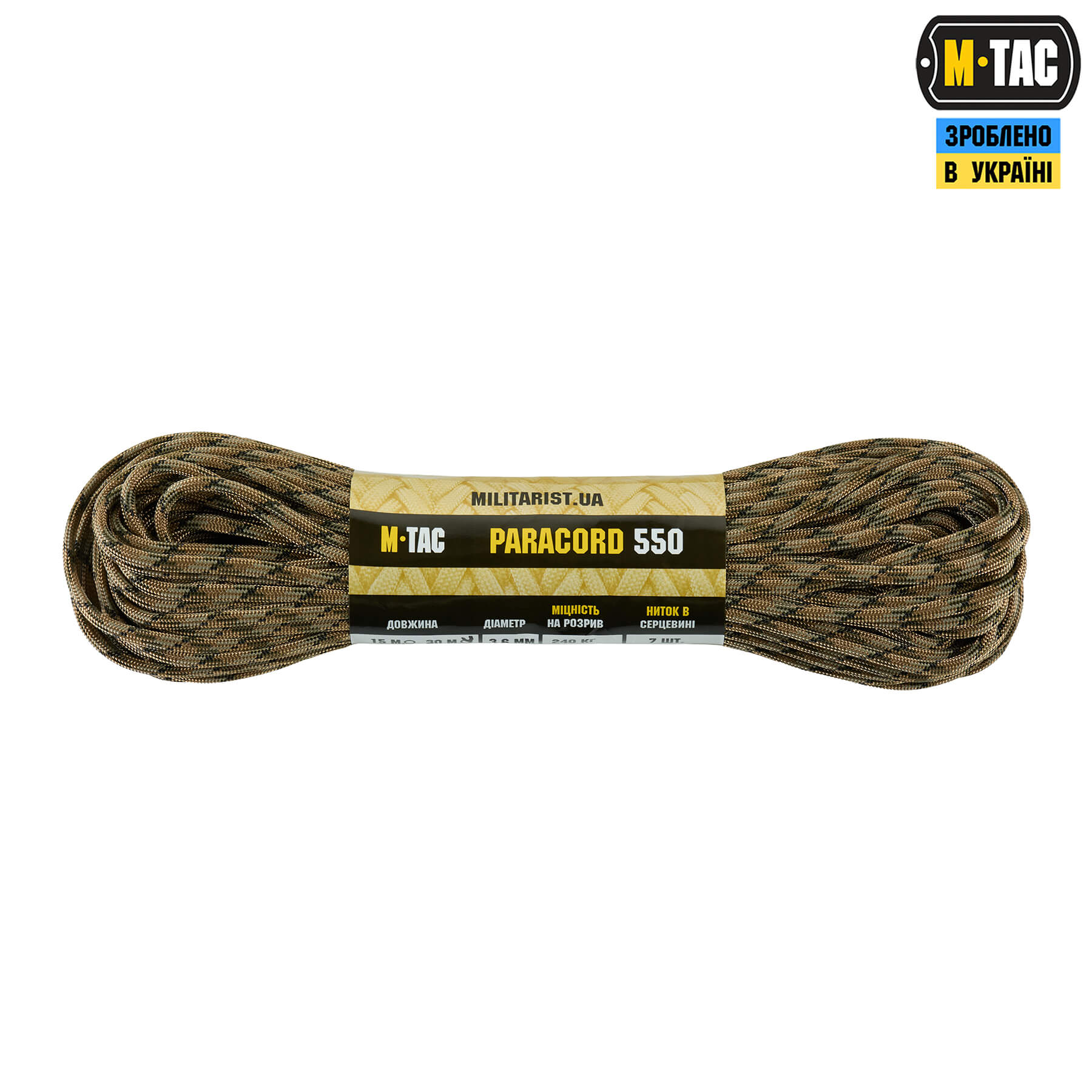 M-Tac паракорд 550 type III Field Camo 30м