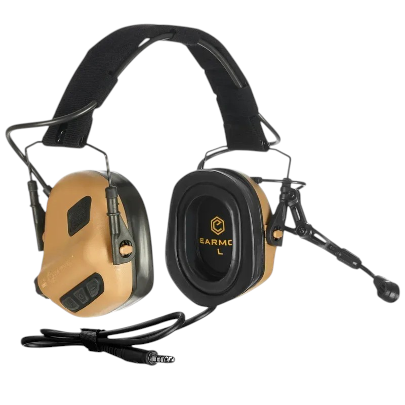 Активні Навушники Earmor M32X PLUS з мікрофоном Coyote Brown (2 види кріплень)
