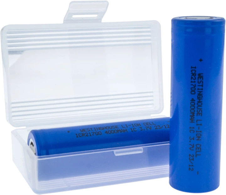 Акумулятори Westinghouse ICR21700 4000 mAh 3.7V Li-ion набір 2 шт у пластиковому боксі 21700