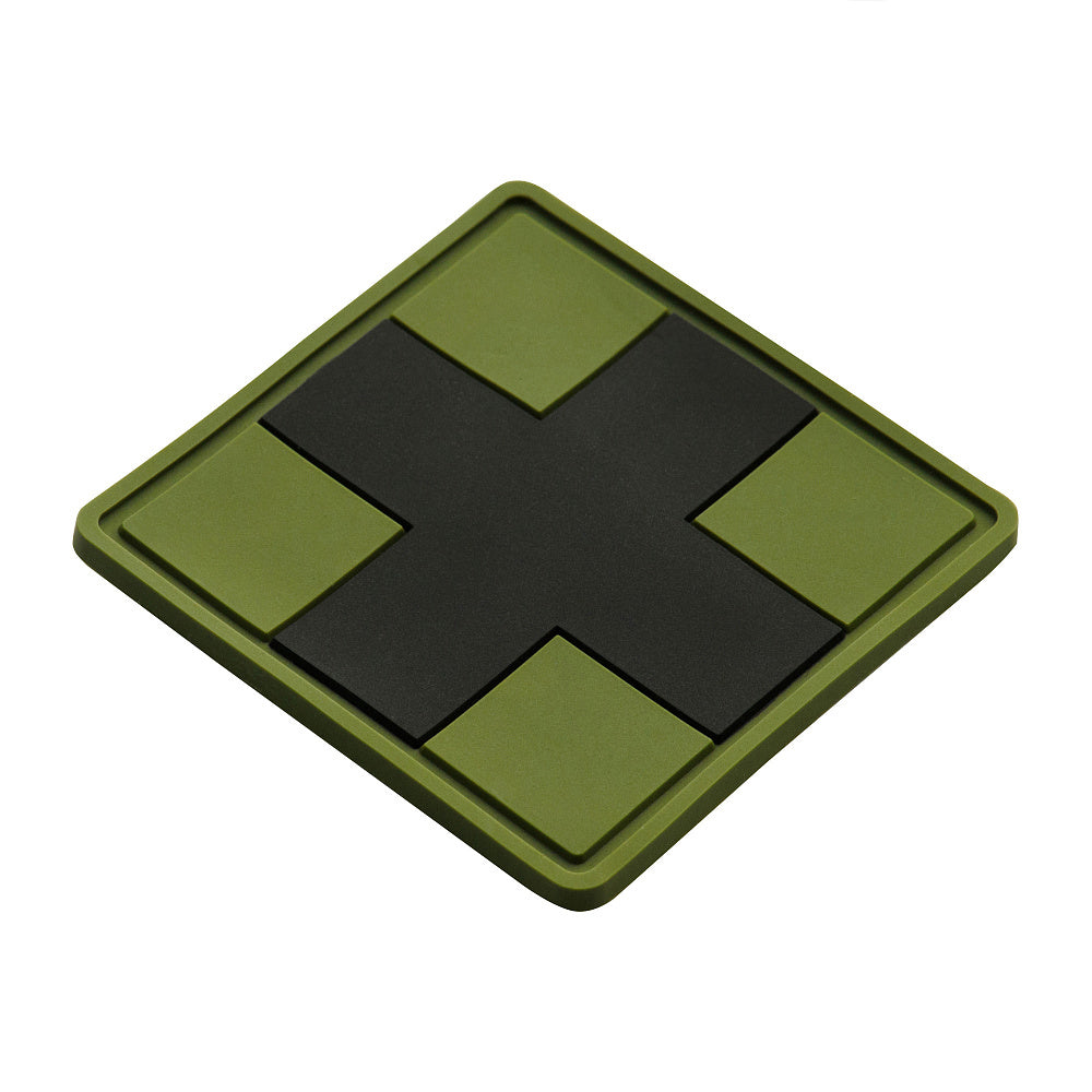 M-Tac нашивка Medic Cross Square ПВХ олива/чорний