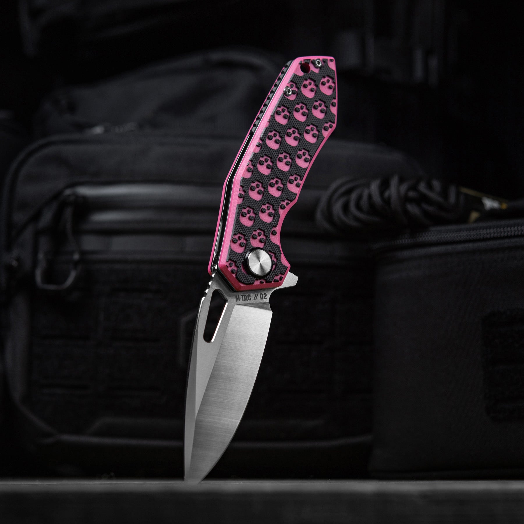 M-Tac ніж складний Type 12 Skull Black/Pink/Steel