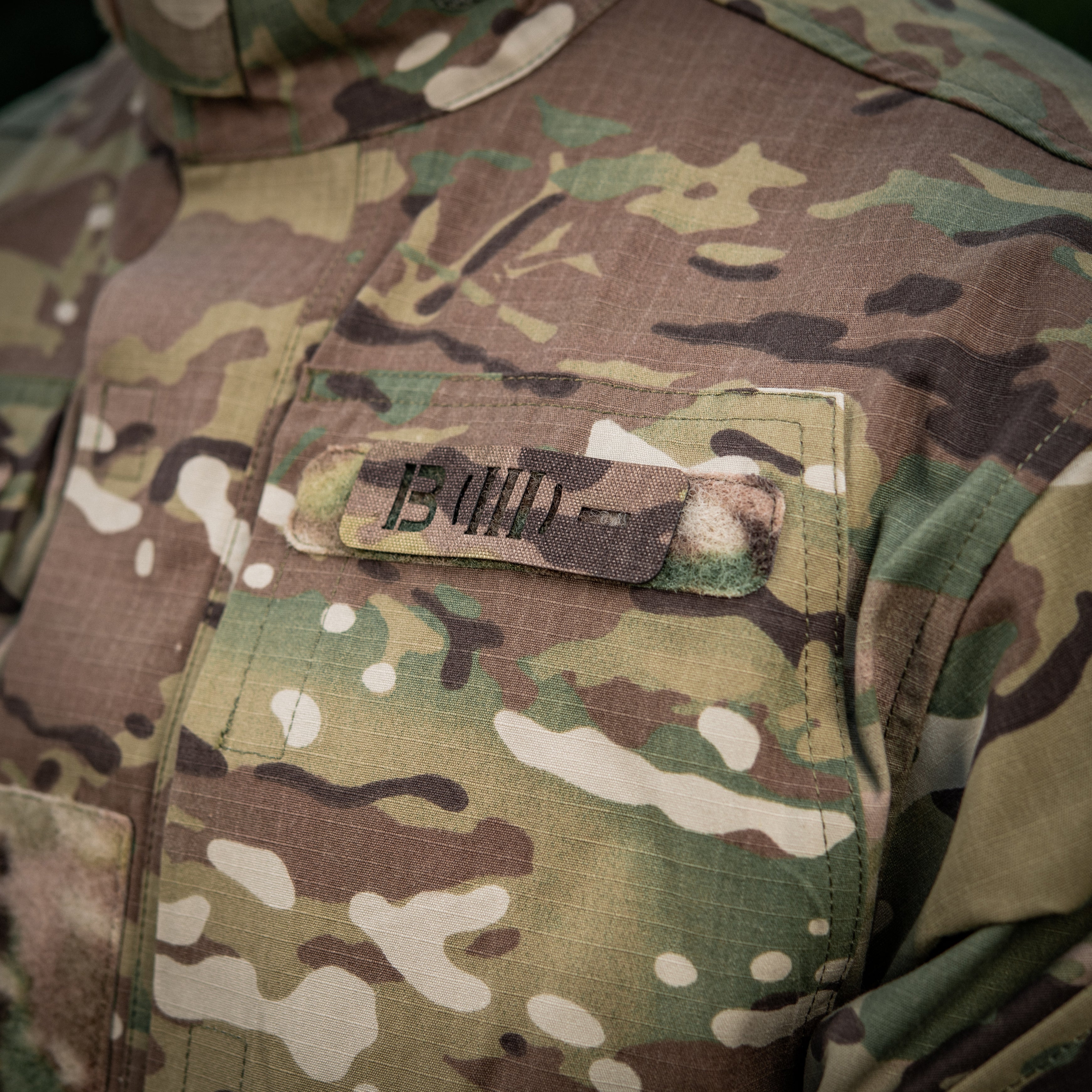 M-Tac нашивка група крові B (III) + наскрізна Laser Cut 25х80 Multicam