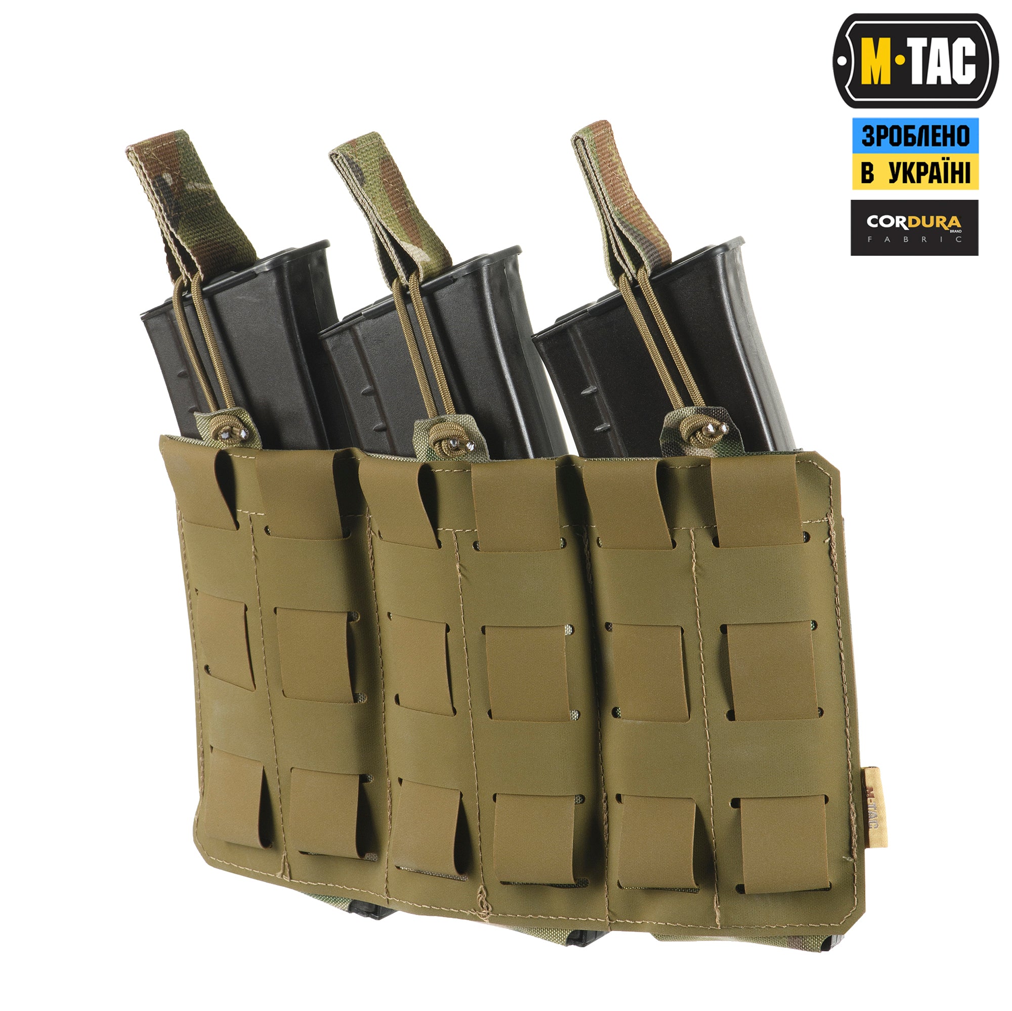 M-Tac підсумок еластичний на 3 магазина Elite Laser Cut Multicam