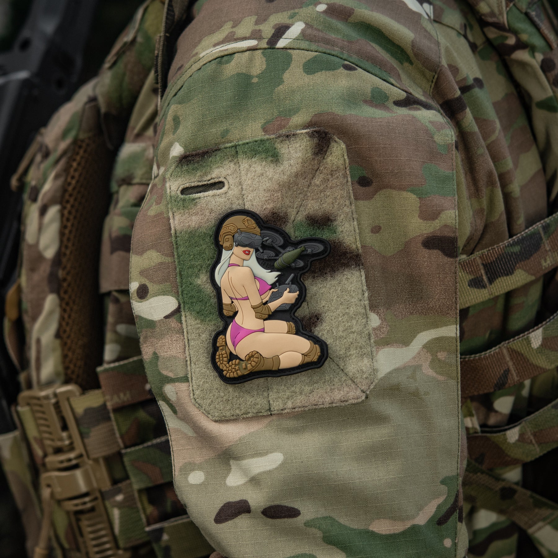 M-Tac нашивка Tactical girl №6 PVC White/Pink/Coyote V1