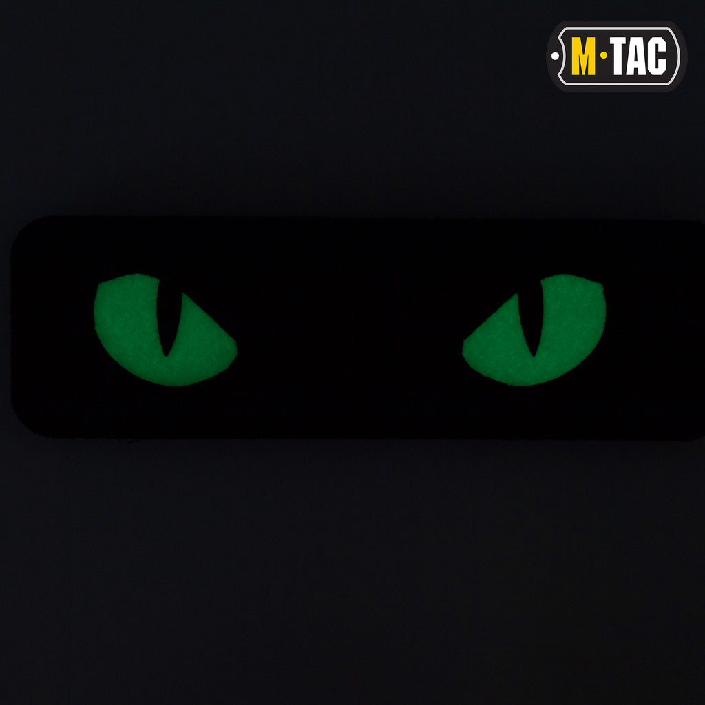 M-Tac нашивка Cat Eyes Laser Cut Black/світлонакопичувач