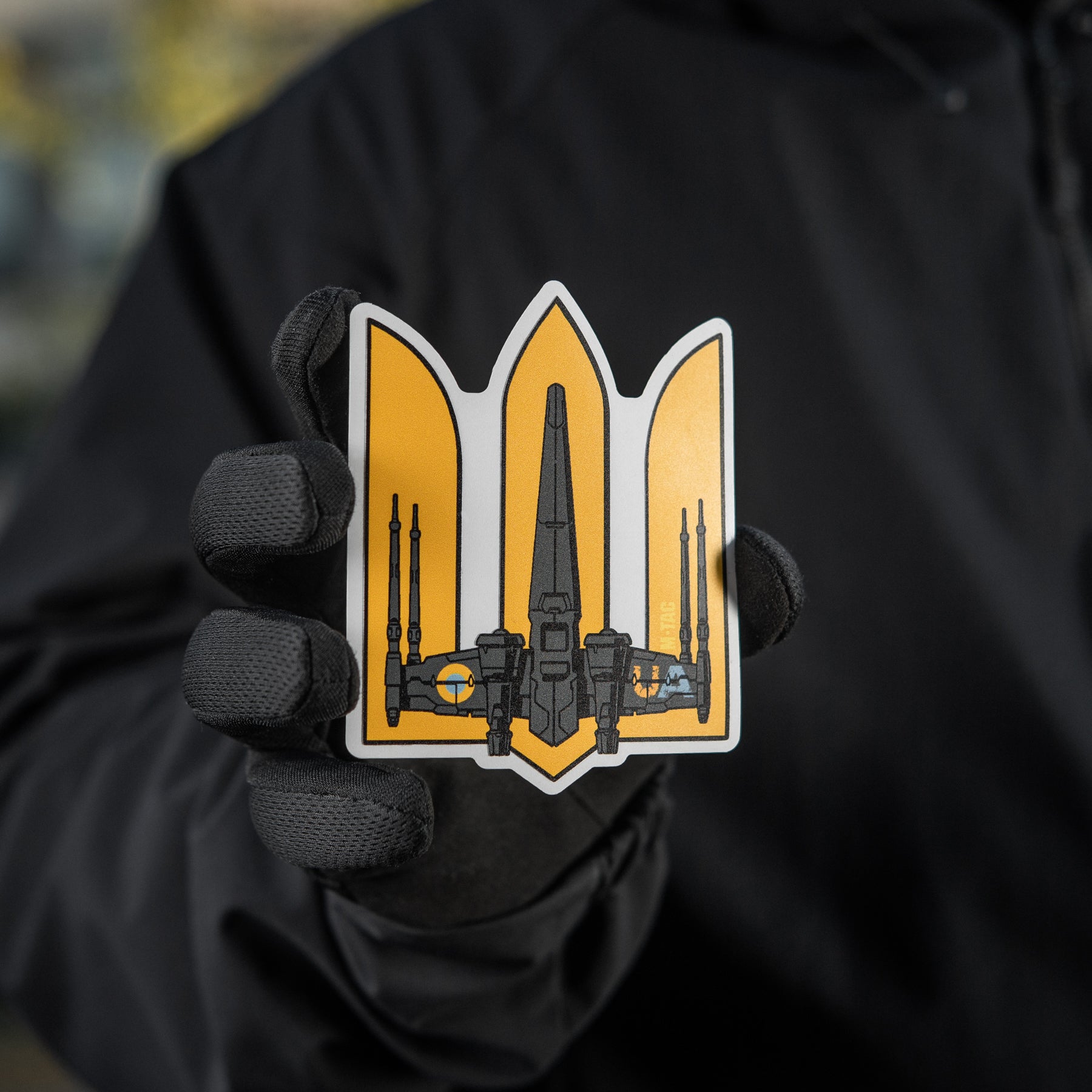 M-Tac наклейка Тризуб UA-Wing Small Yellow