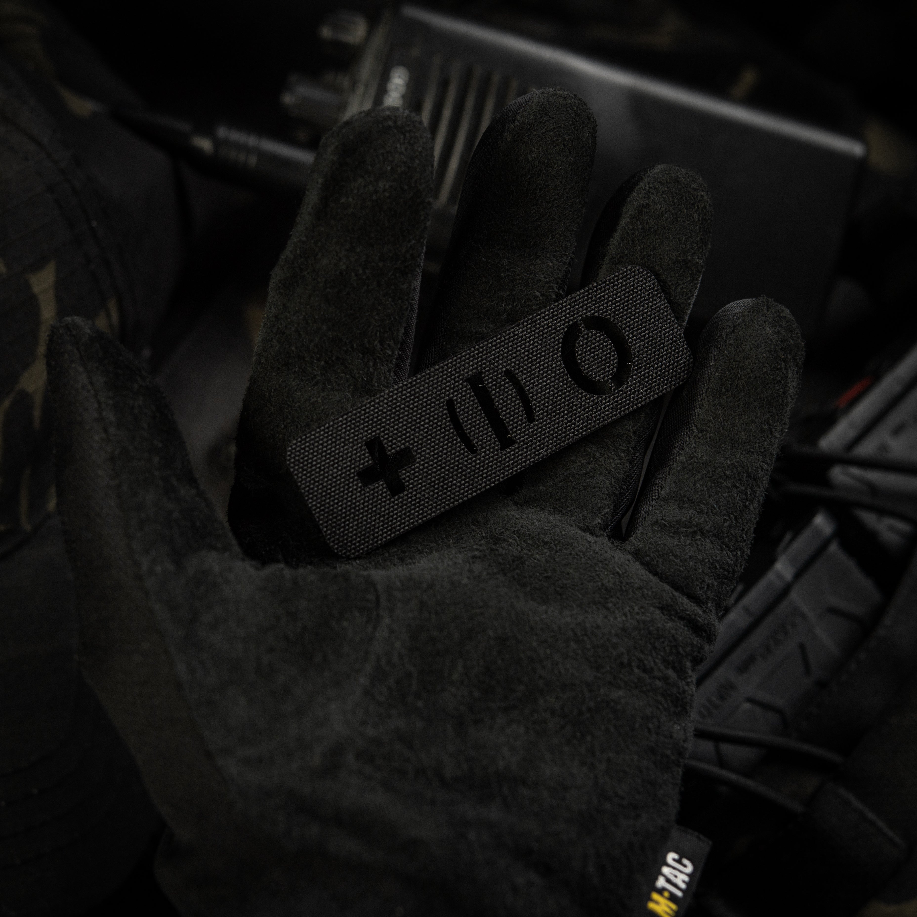 M-Tac нашивка група крові O (I) + наскрізна Laser Cut 25х80 Black