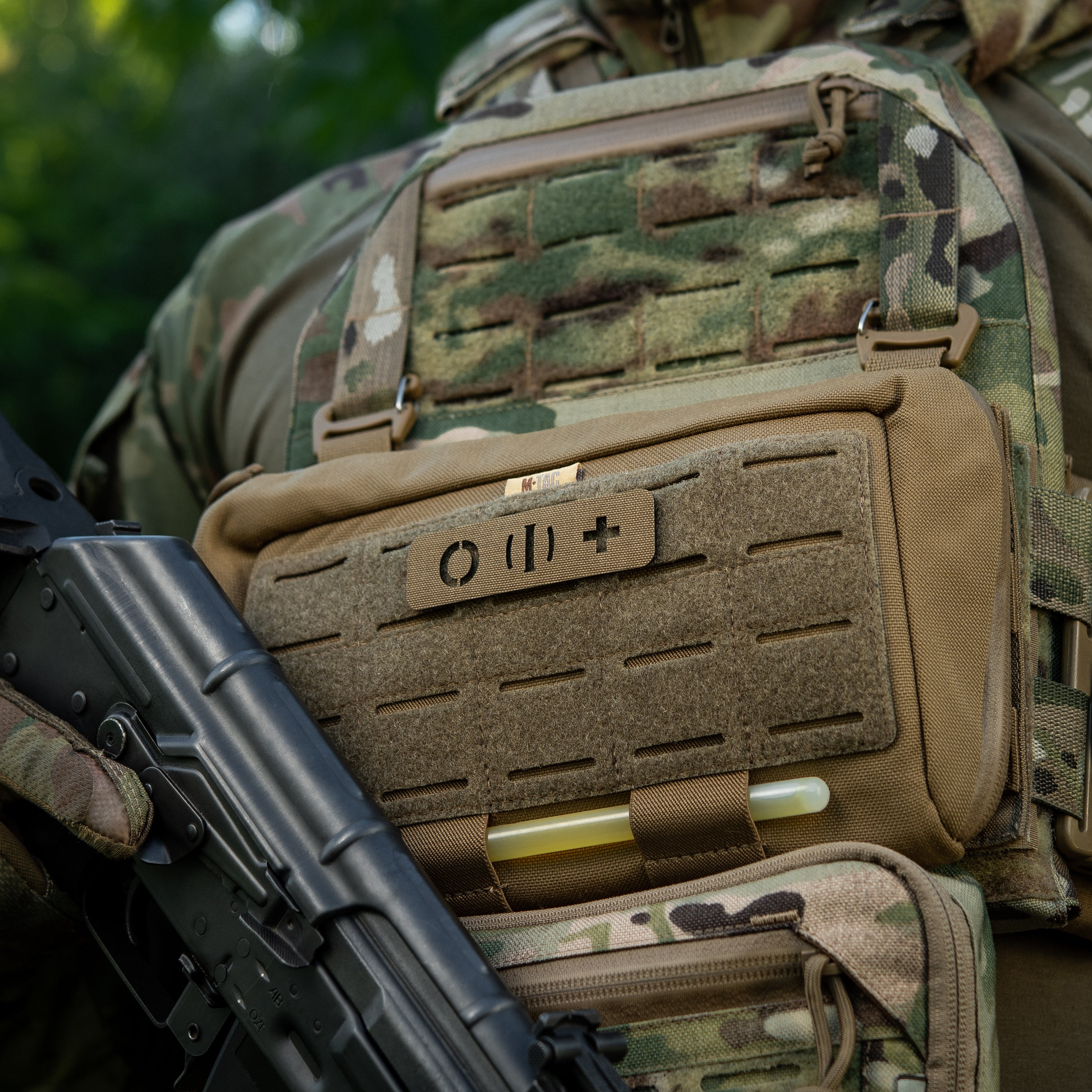 M-Tac нашивка група крові O (I) + наскрізна Laser Cut 25х80 Coyote