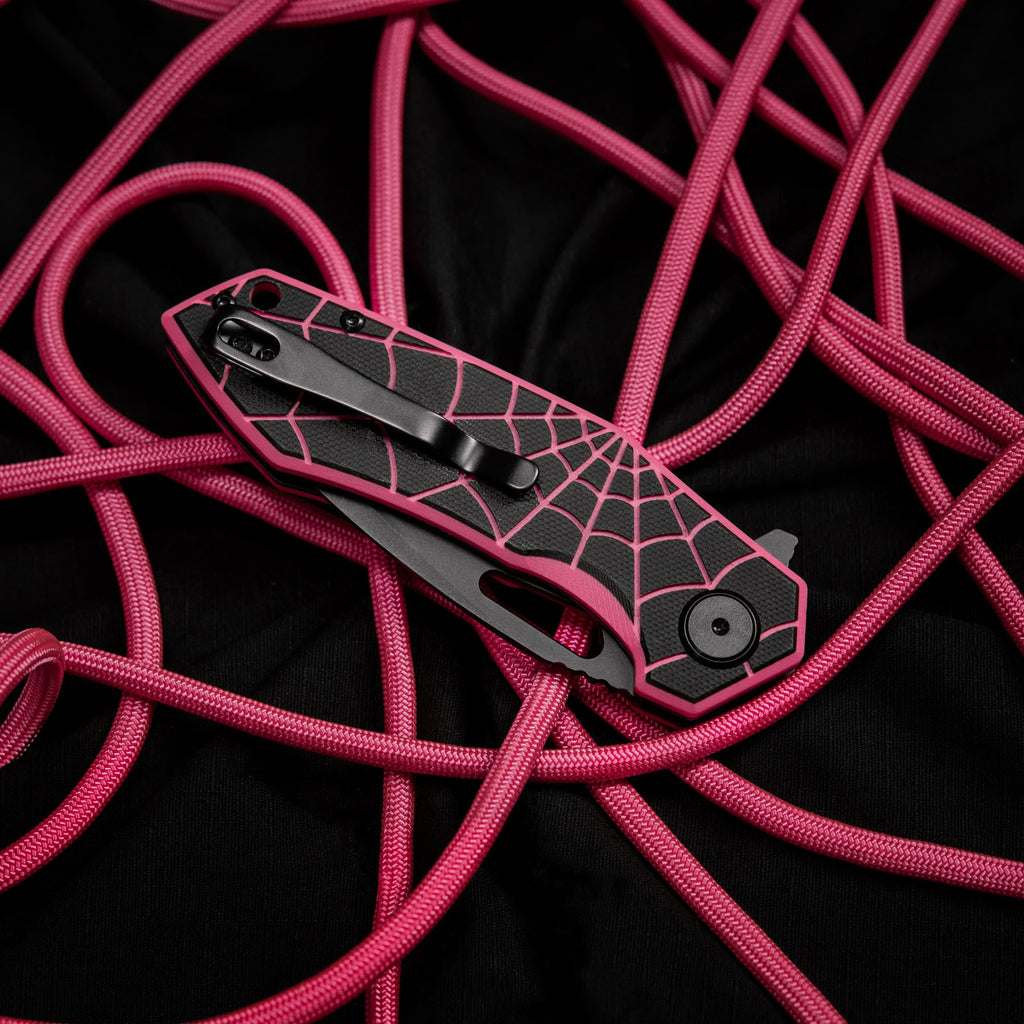 M-Tac ніж складний Type 12 Spider Web Black/Pink