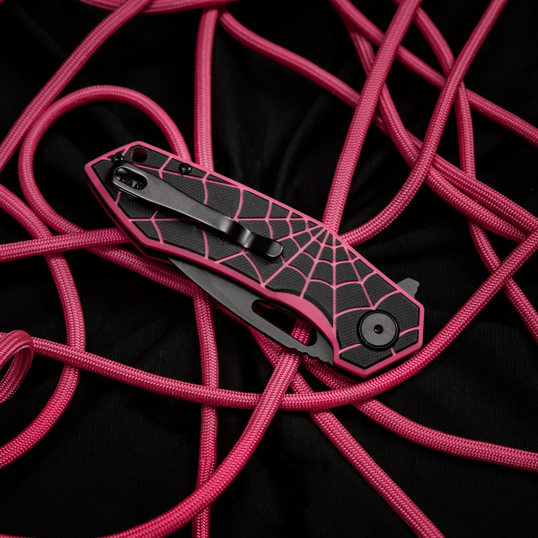 M-Tac ніж складний Type 12 Spider Web Black/Pink