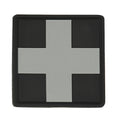 M-Tac нашивка Medic Cross Square ПВХ чорний/сірий