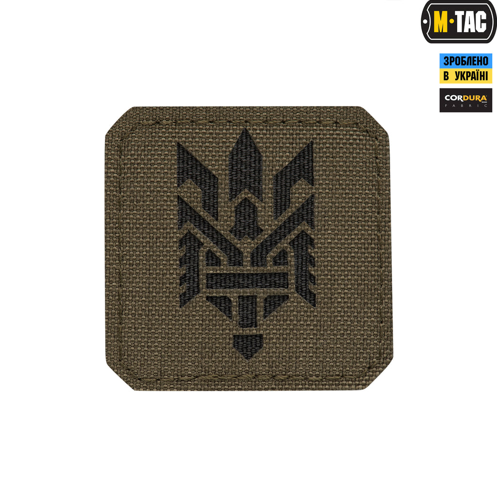 M-Tac нашивка Тризуб (стилізація) Laser Cut мала Ranger Green/Black