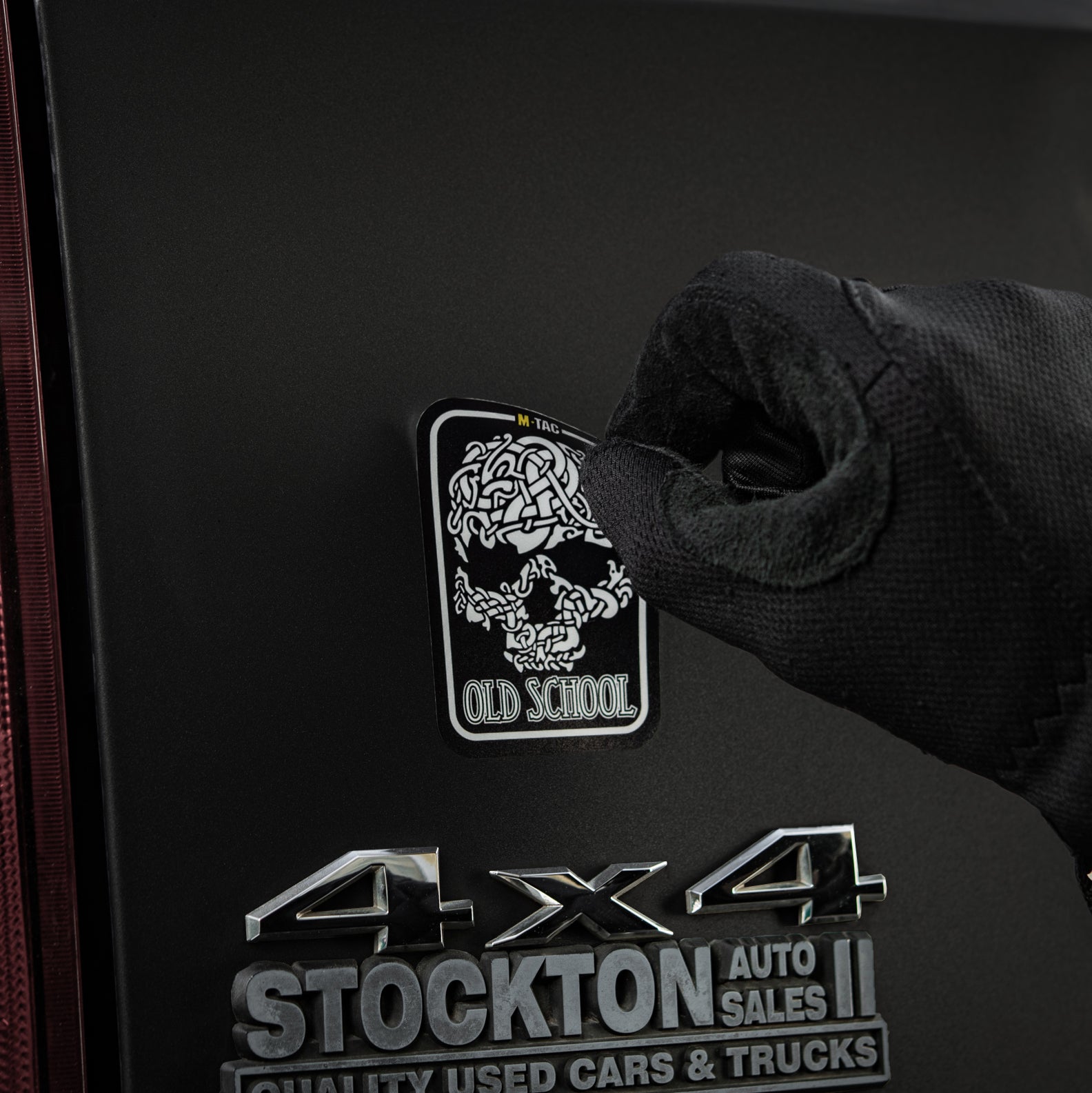 M-Tac наклейка Old School Small світловідбиваюча Black