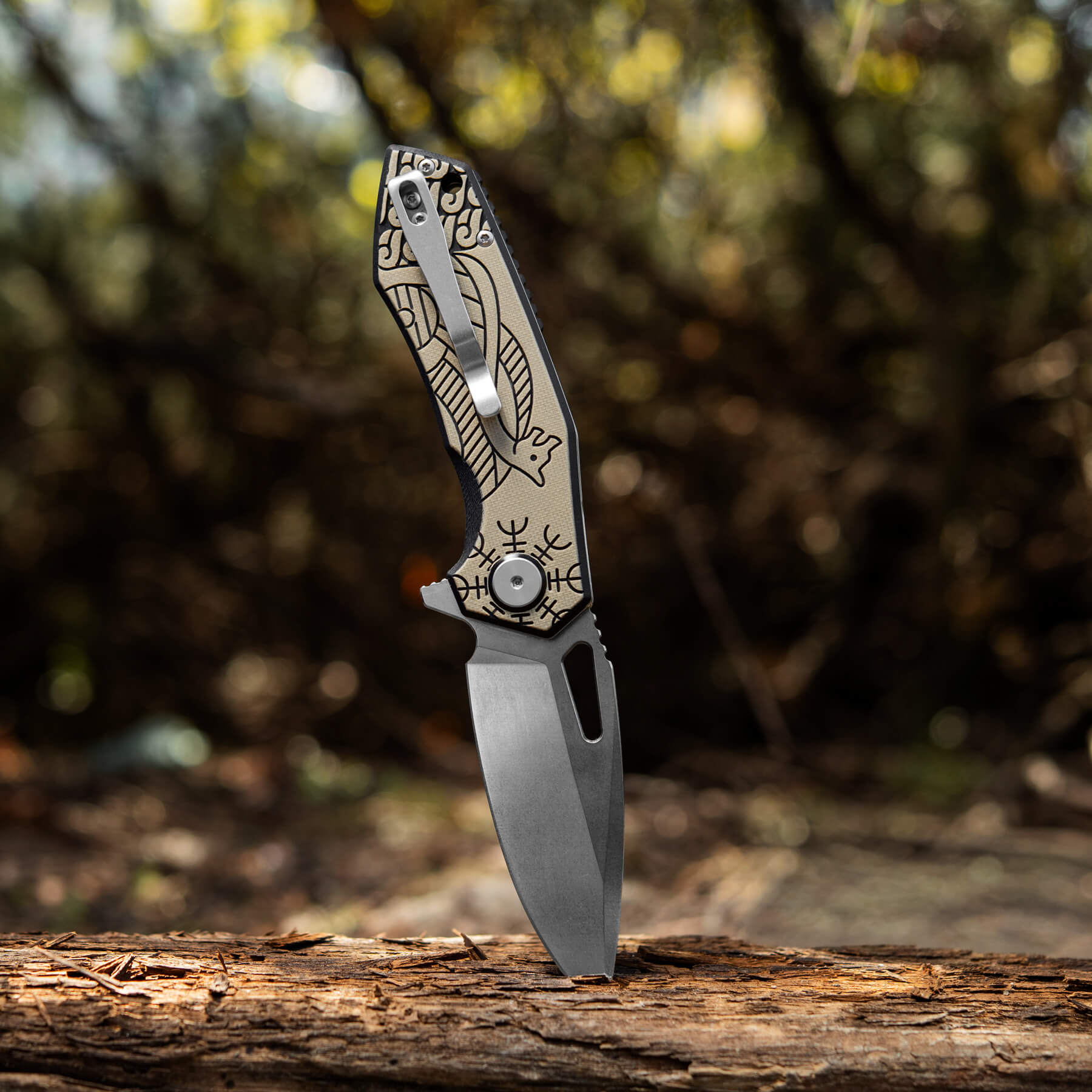 M-Tac ніж складний Type 12 Scandinavian Stonewash Black/Sand