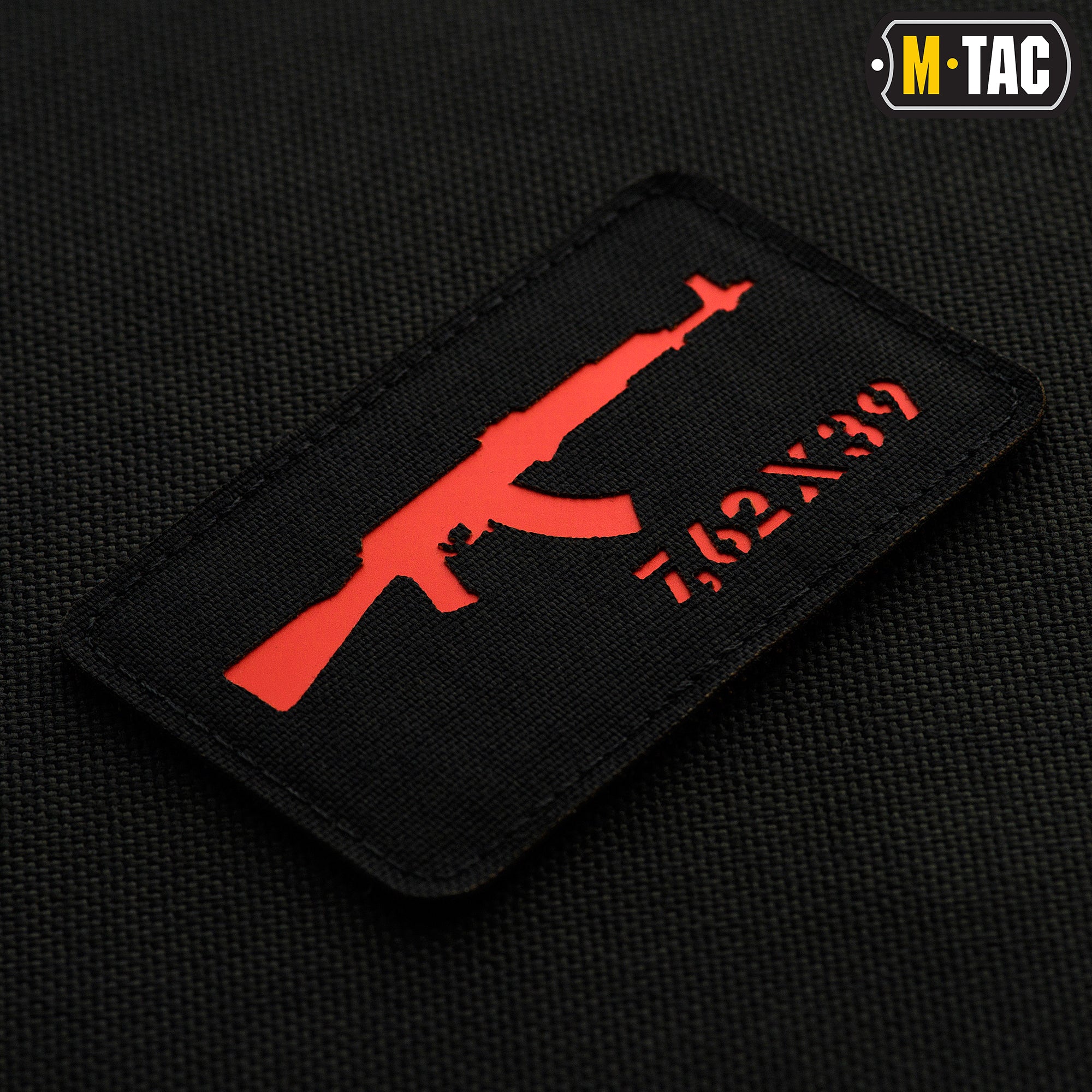 M-Tac нашивка AKM 7,62х39 Laser Cut Black/Red