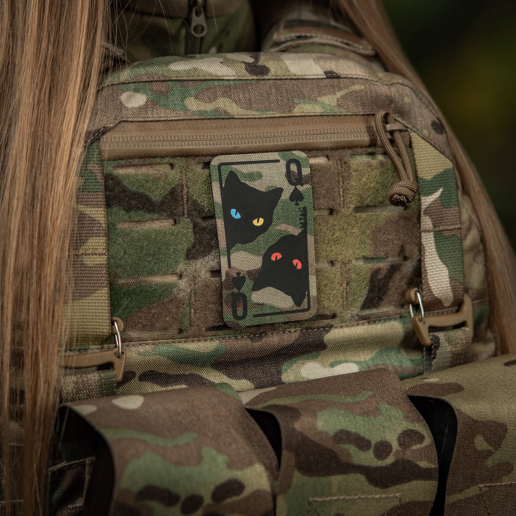 M-Tac нашивка Queen of spades Multicam/Black