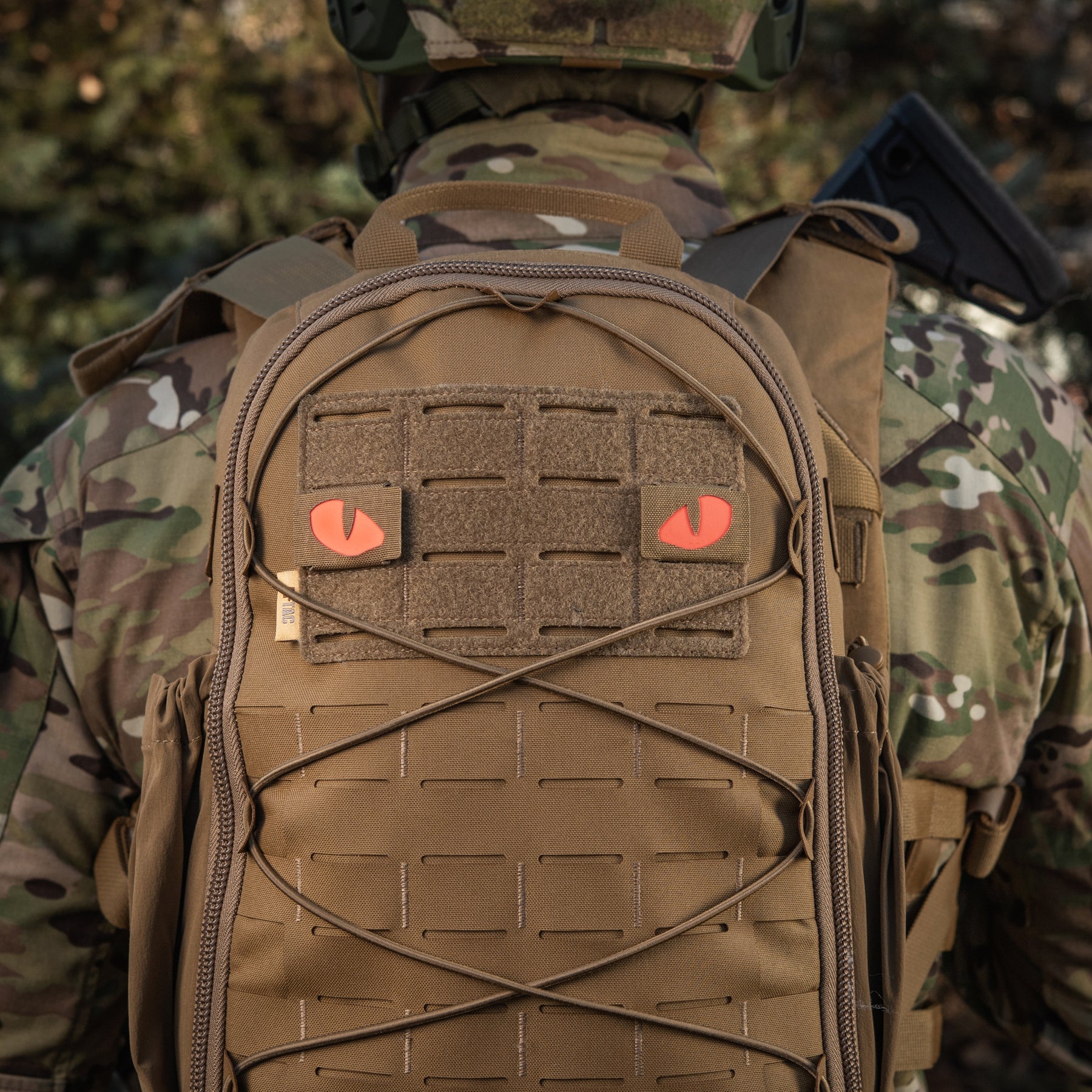 M-Tac нашивка Tiger Eyes Laser Cut (пара) Coyote/Red/GID