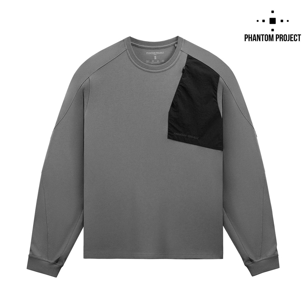 Phantom Project/M-Tac футболка Long Zipper combo Cotton Nylon Light Grey