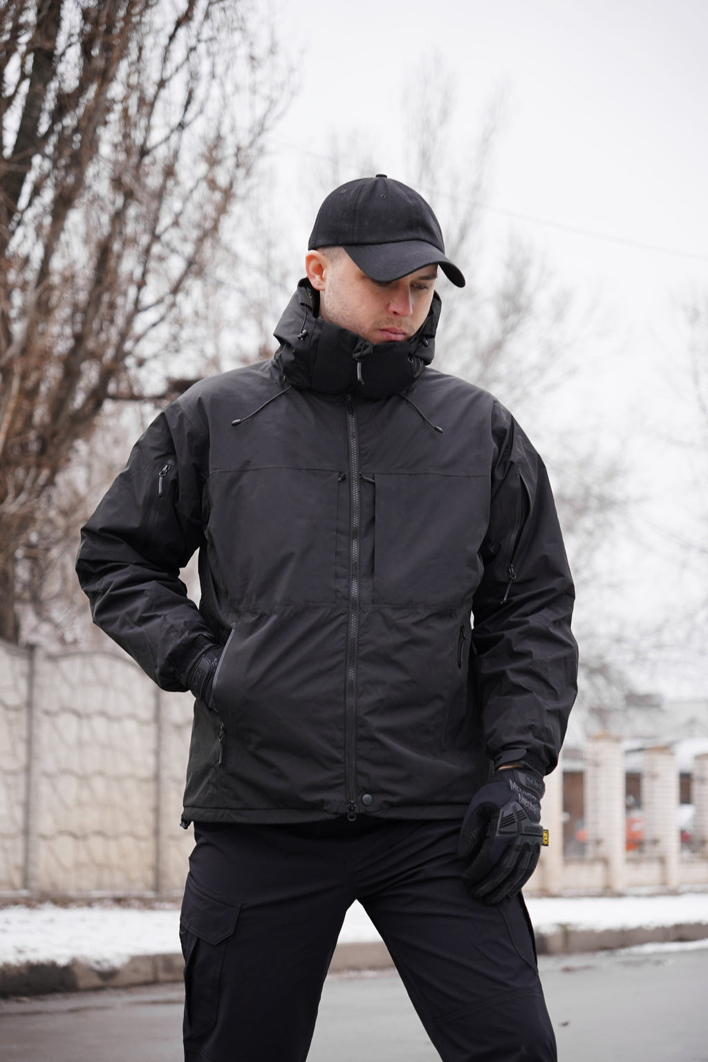 Чорна зимова утеплена тактична куртка Archon Husky Extreme Єврозима
