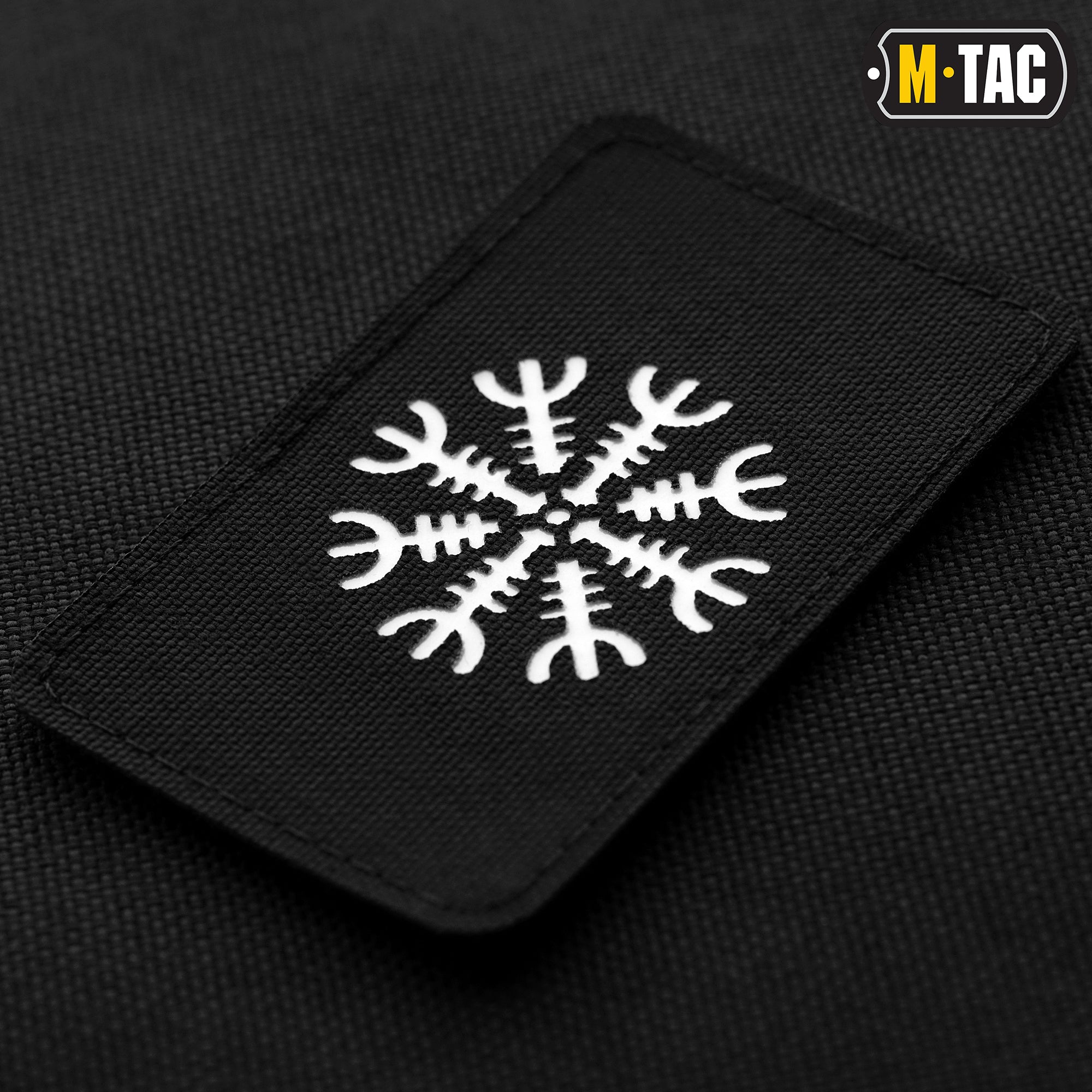 M-Tac нашивка шолом Жаху горизонтальна Laser Cut Black/світлонакопичувач