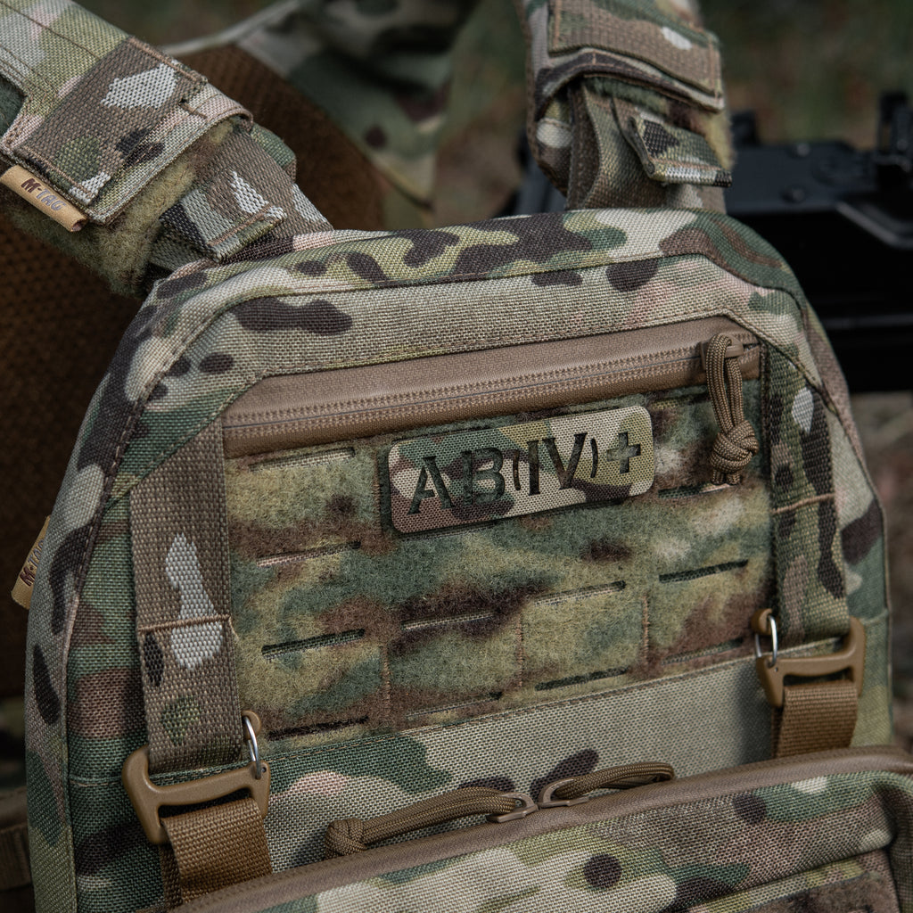 M-Tac нашивка група крові AB (IV) + наскрізна Laser Cut 25х80 Multicam