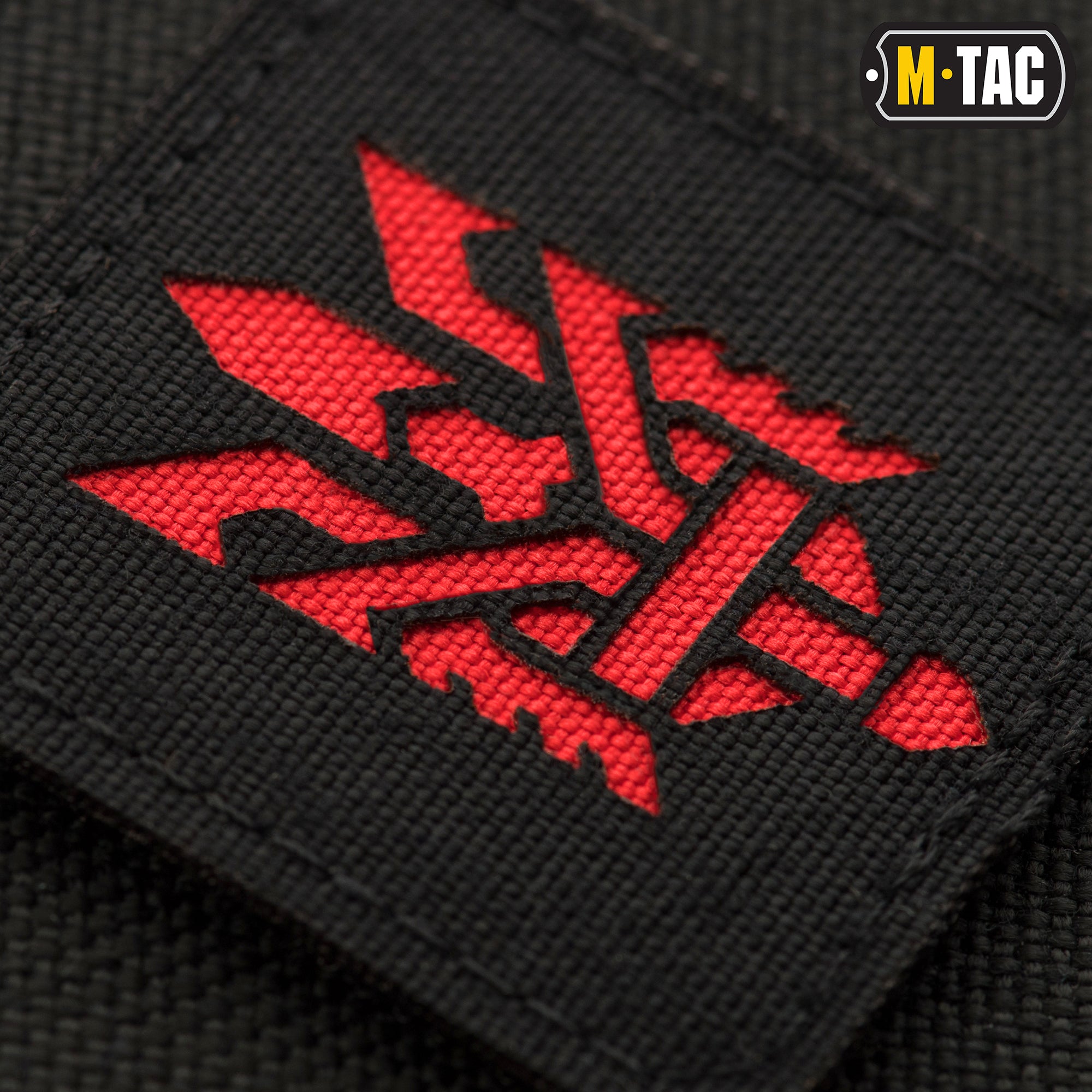 M-Tac нашивка Тризуб (стилізація) Laser Cut мала Black/Red