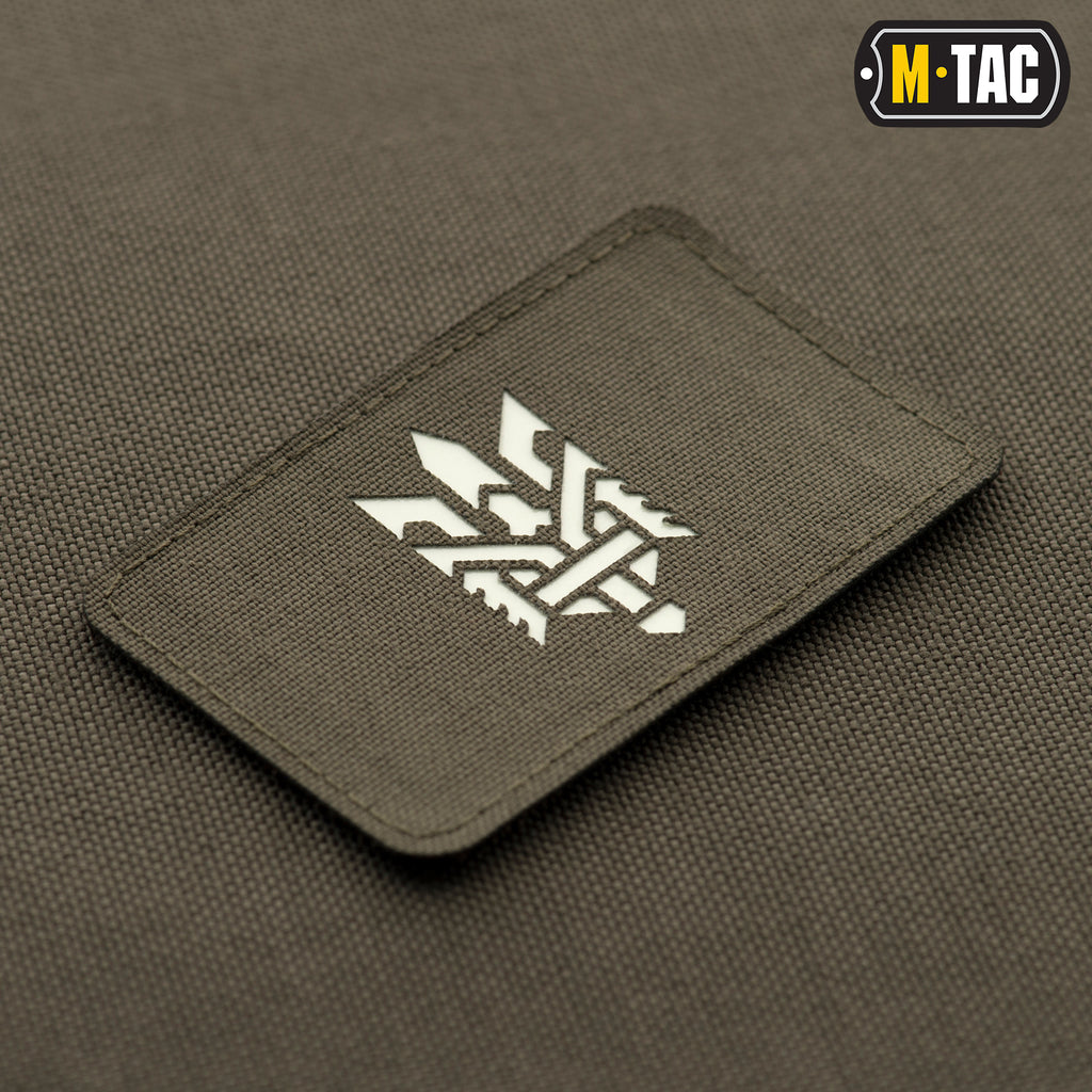 M-Tac нашивка Тризуб (стилізація) Laser Cut горизонтальна Ranger Green/світлонакопичувач