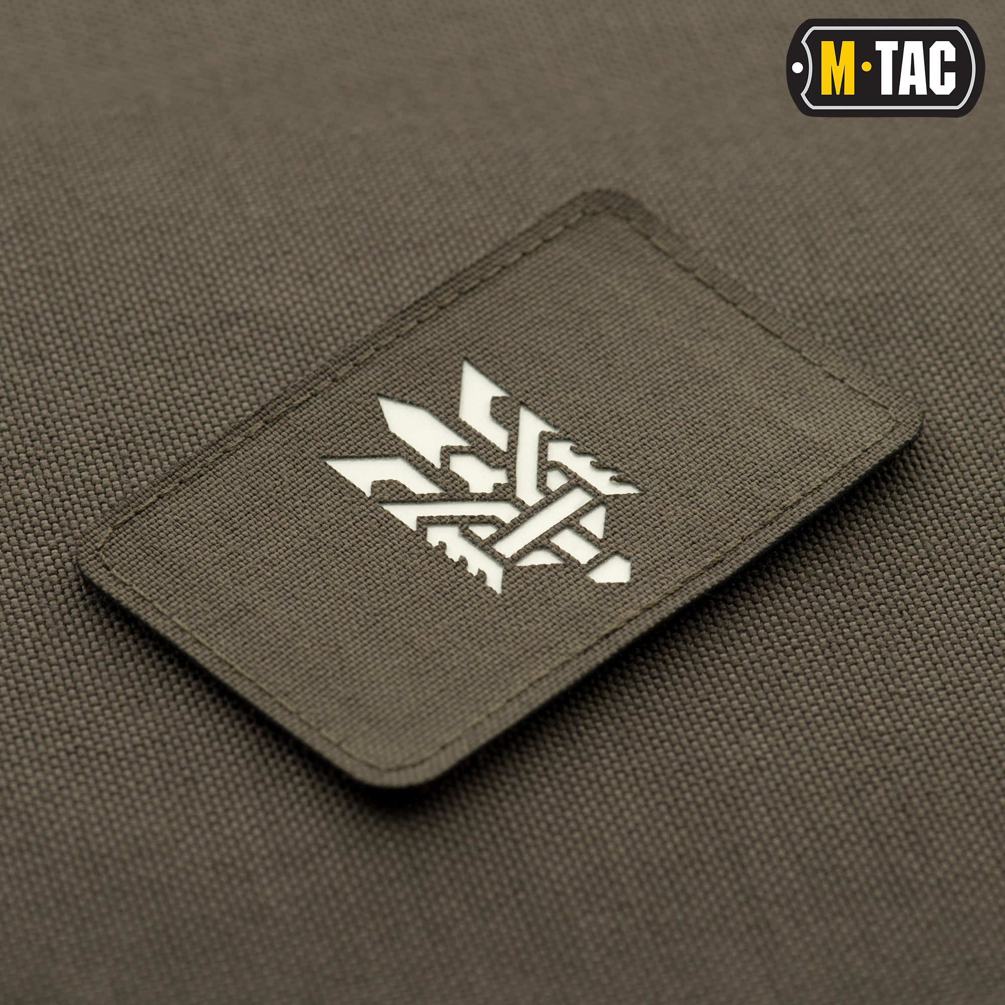 M-Tac нашивка Тризуб (стилізація) Laser Cut горизонтальна Ranger Green/світлонакопичувач