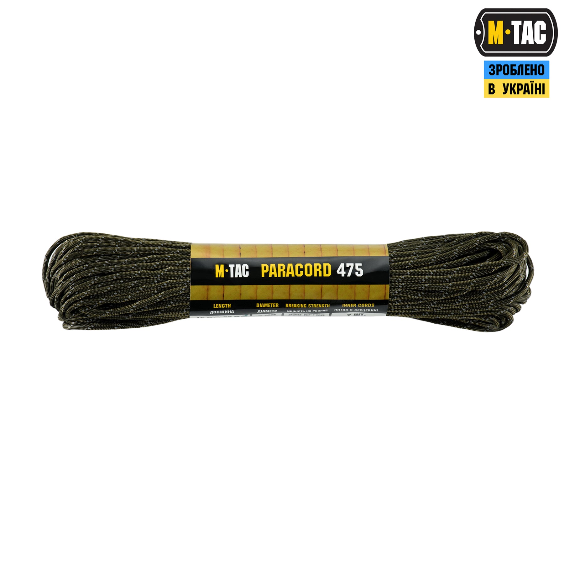 M-Tac паракорд 475 30m OD Green Reflective