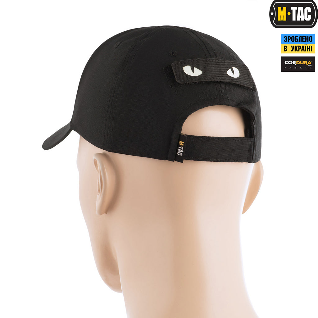 M-Tac нашивка Cat Eyes Laser Cut Black/світлонакопичувач