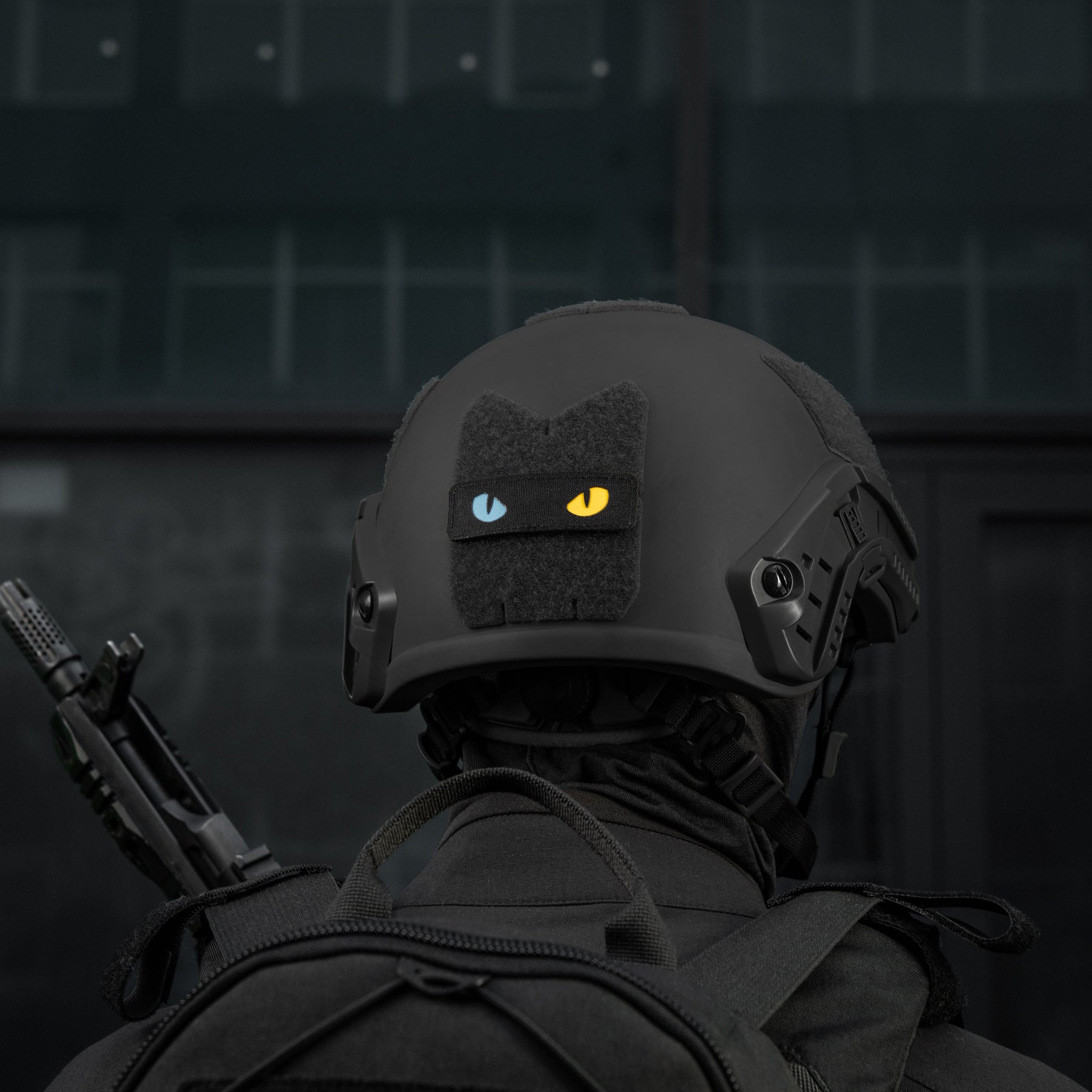 M-Tac нашивка Cat Eyes Laser Cut Black/Yellow/Blue/GID