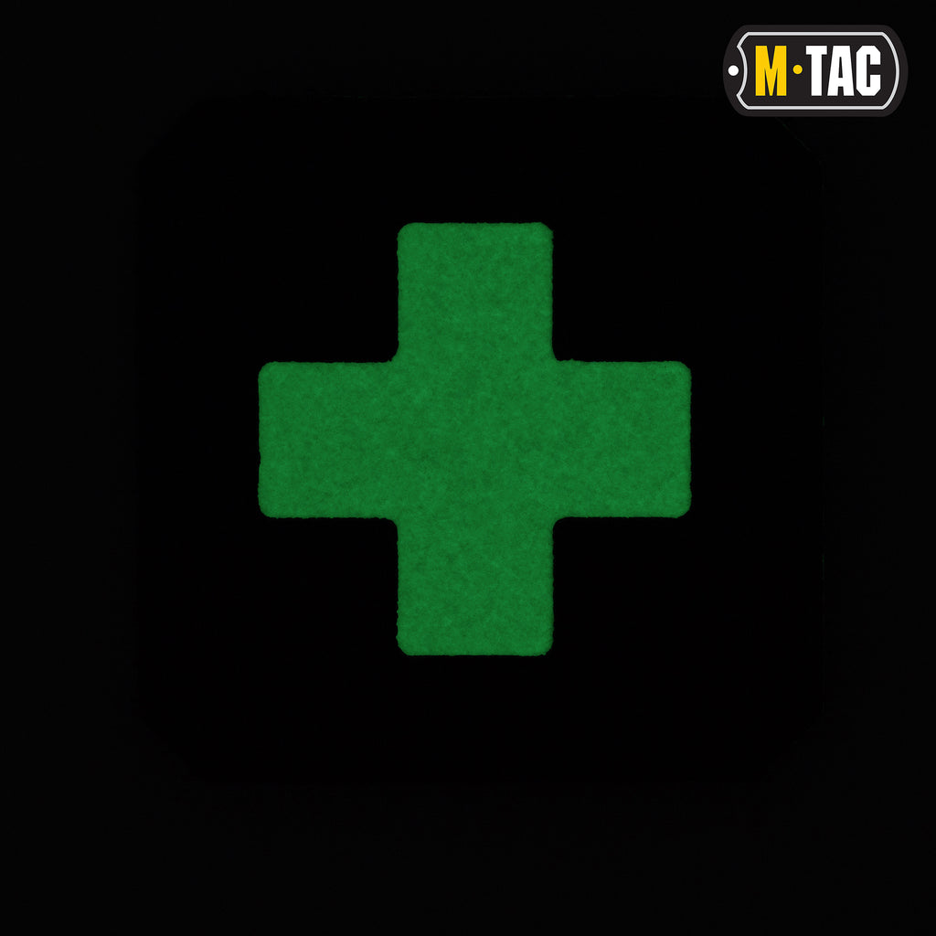 M-Tac нашивка Medic Cross Laser Cut Black/світлонакопичувач