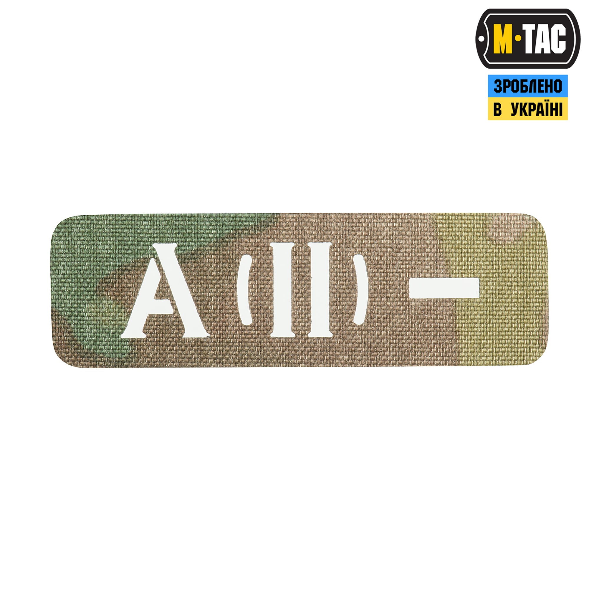 M-Tac нашивка група крові A (II) - наскрізна Laser Cut 25х80 Multicam