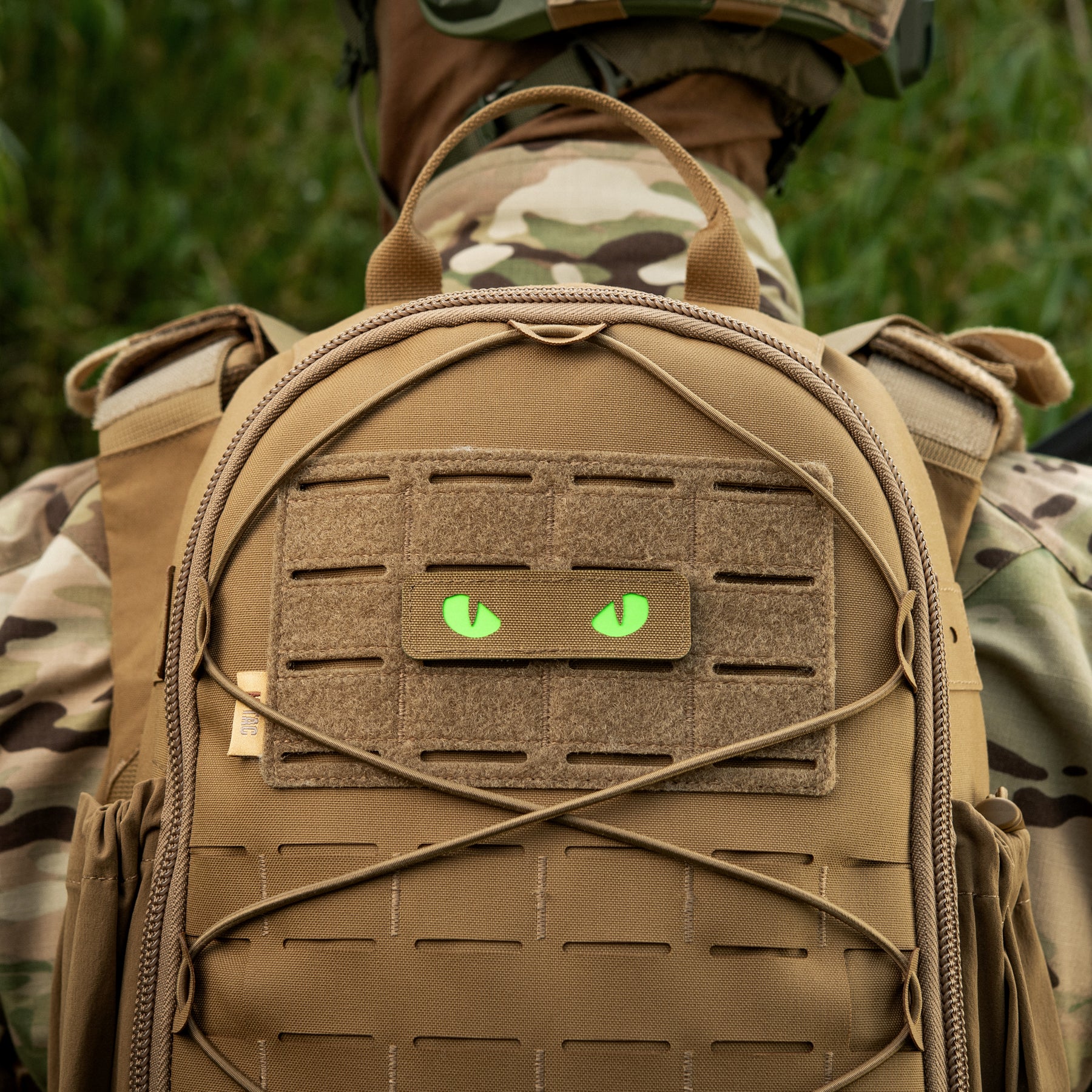 M-Tac нашивка Cat Eyes Laser Cut Coyote/Green/GID