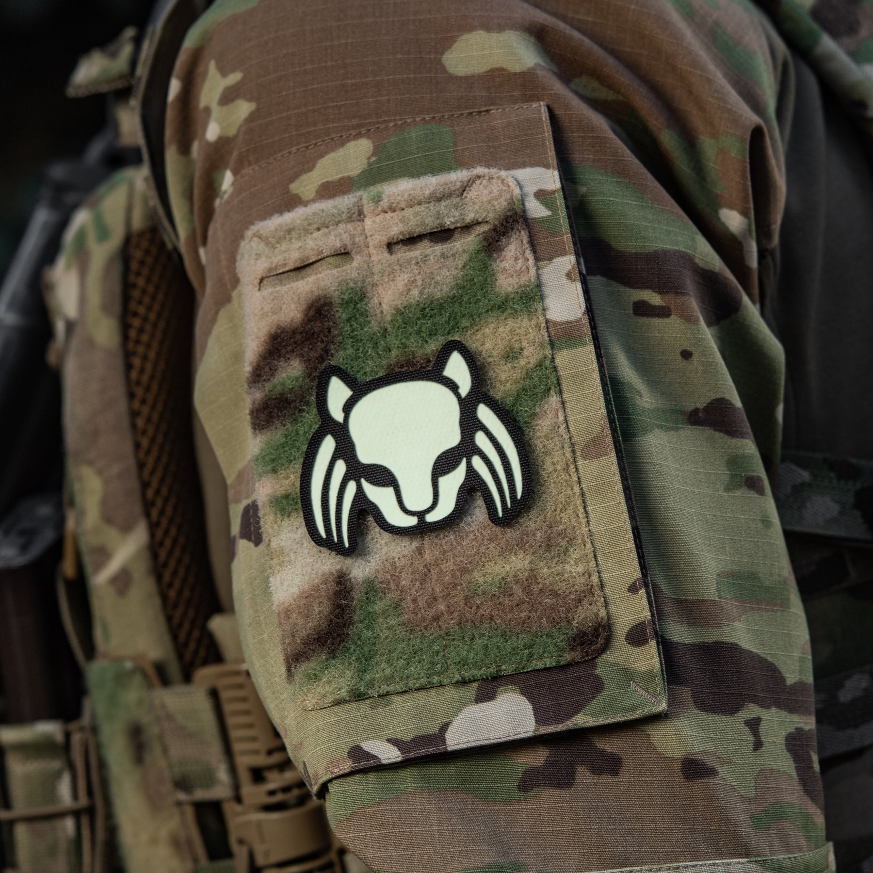 M-Tac нашивка Cat Predator Black/GID