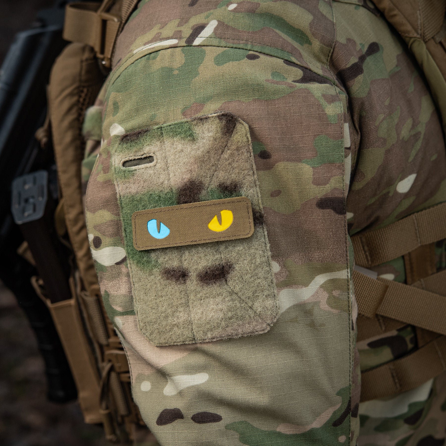 M-Tac нашивка Cat Eyes Laser Cut Coyote/Yellow/Blue/GID