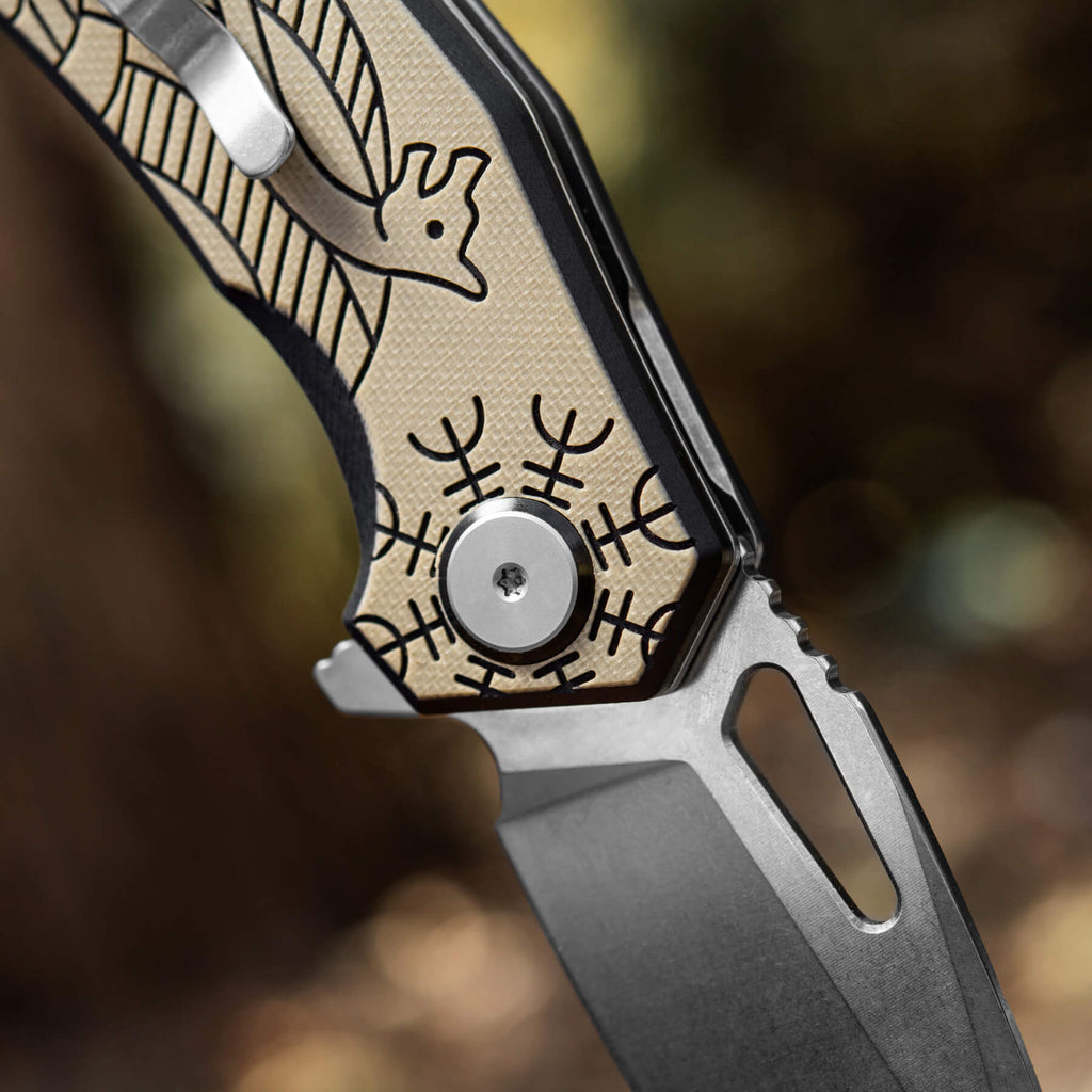M-Tac ніж складний Type 12 Scandinavian Stonewash Black/Sand
