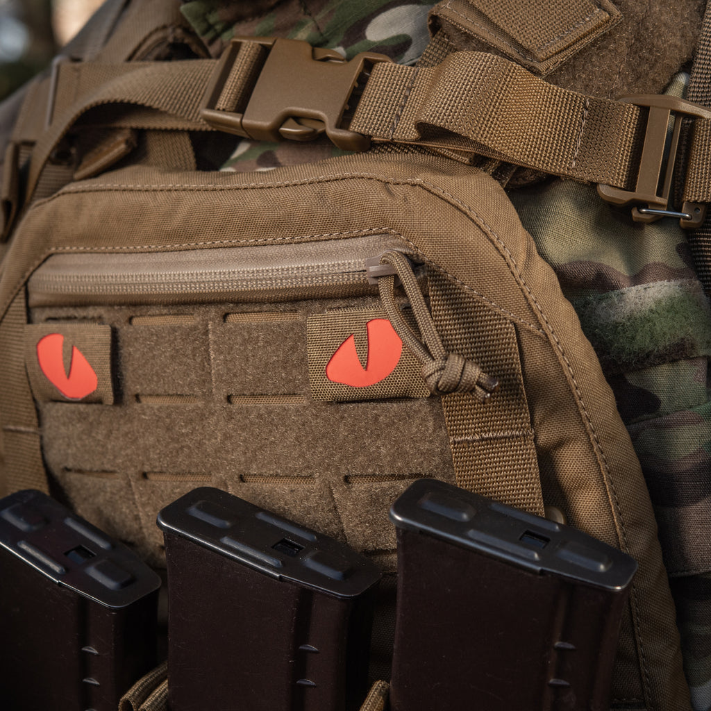 M-Tac нашивка Tiger Eyes Laser Cut (пара) Coyote/Red/GID