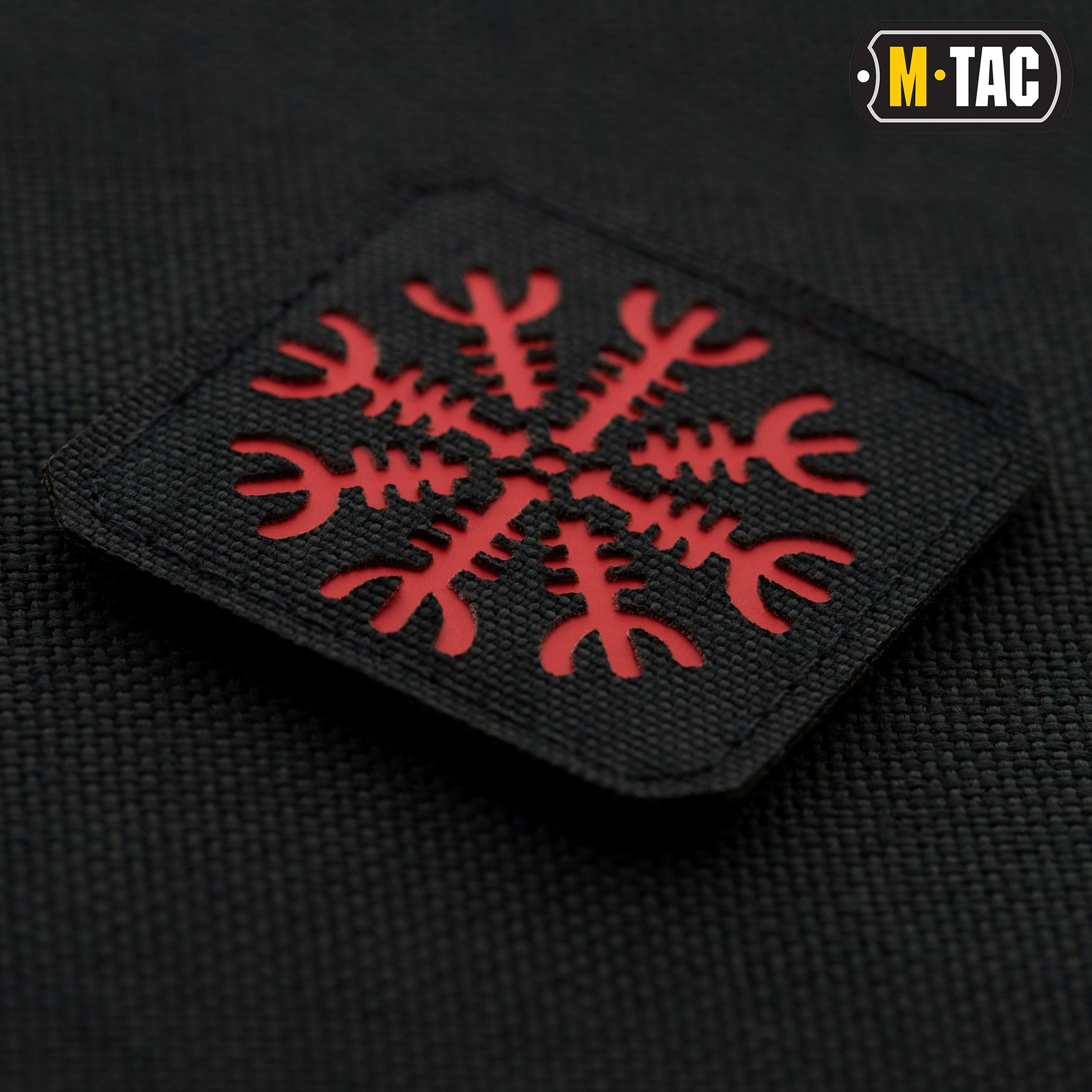 M-Tac нашивка шолом Жаху Laser Cut Black/Red