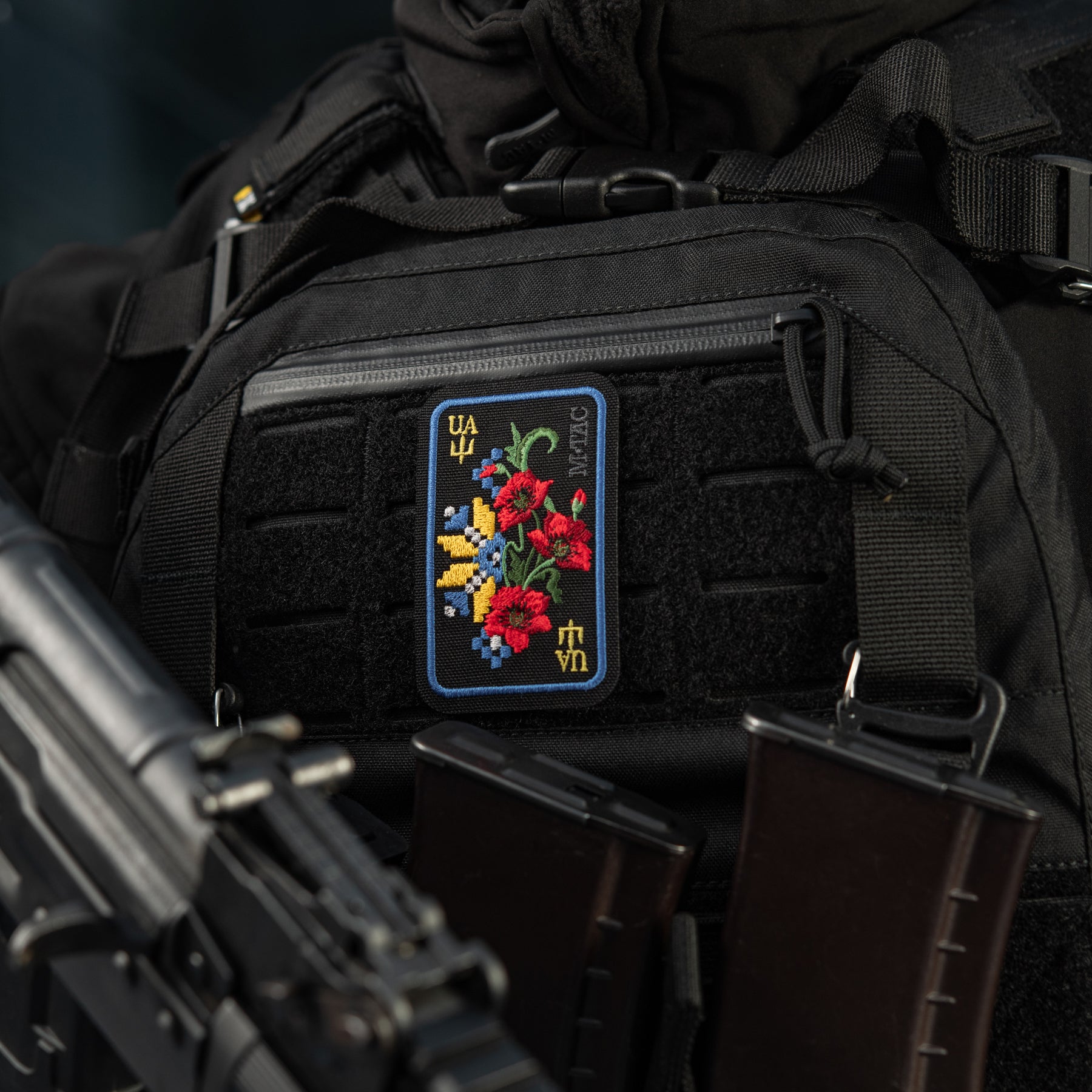 M-Tac нашивка Орнамент Мак (вишивка) Black/Yellow/Blue