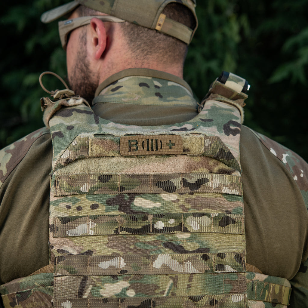 M-Tac нашивка група крові B (III) + наскрізна Laser Cut 25х80 Coyote