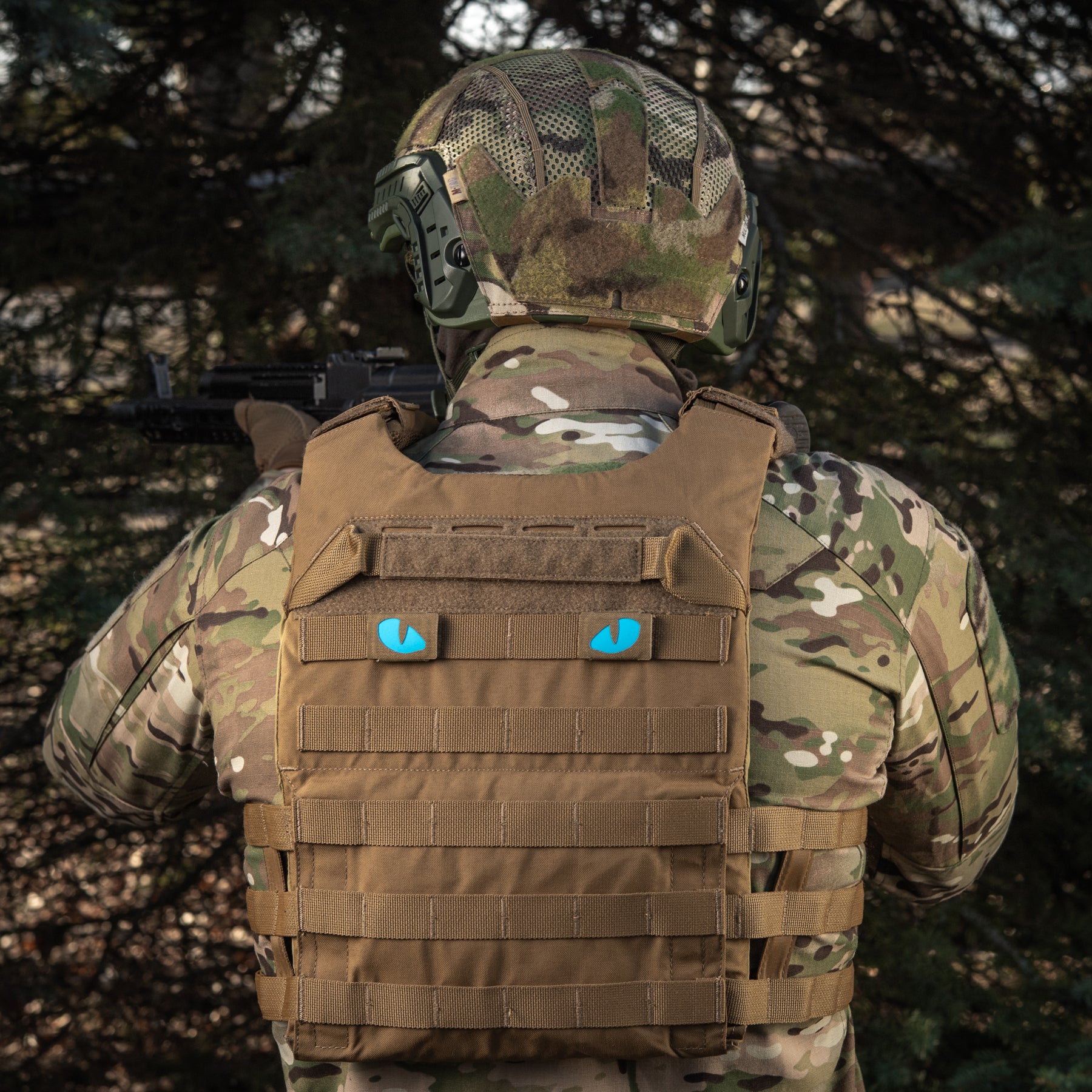 M-Tac нашивка Tiger Eyes Laser Cut (пара) Coyote/Blue/GID