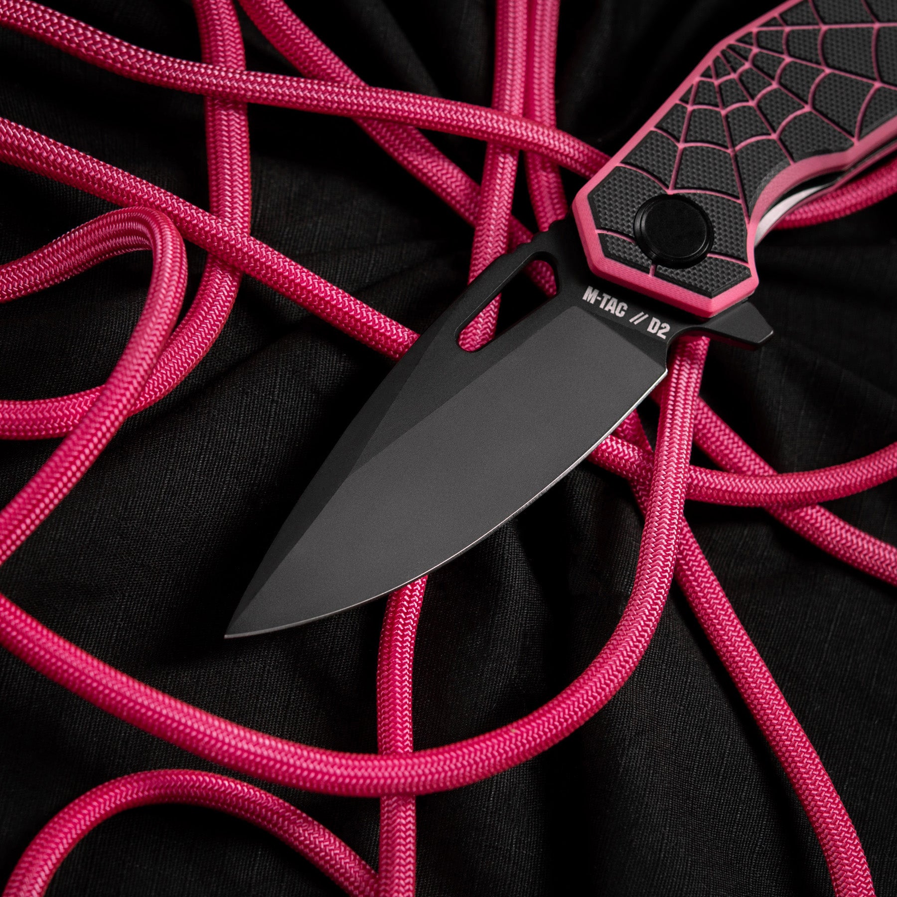 M-Tac ніж складний Type 12 Spider Web Black/Pink