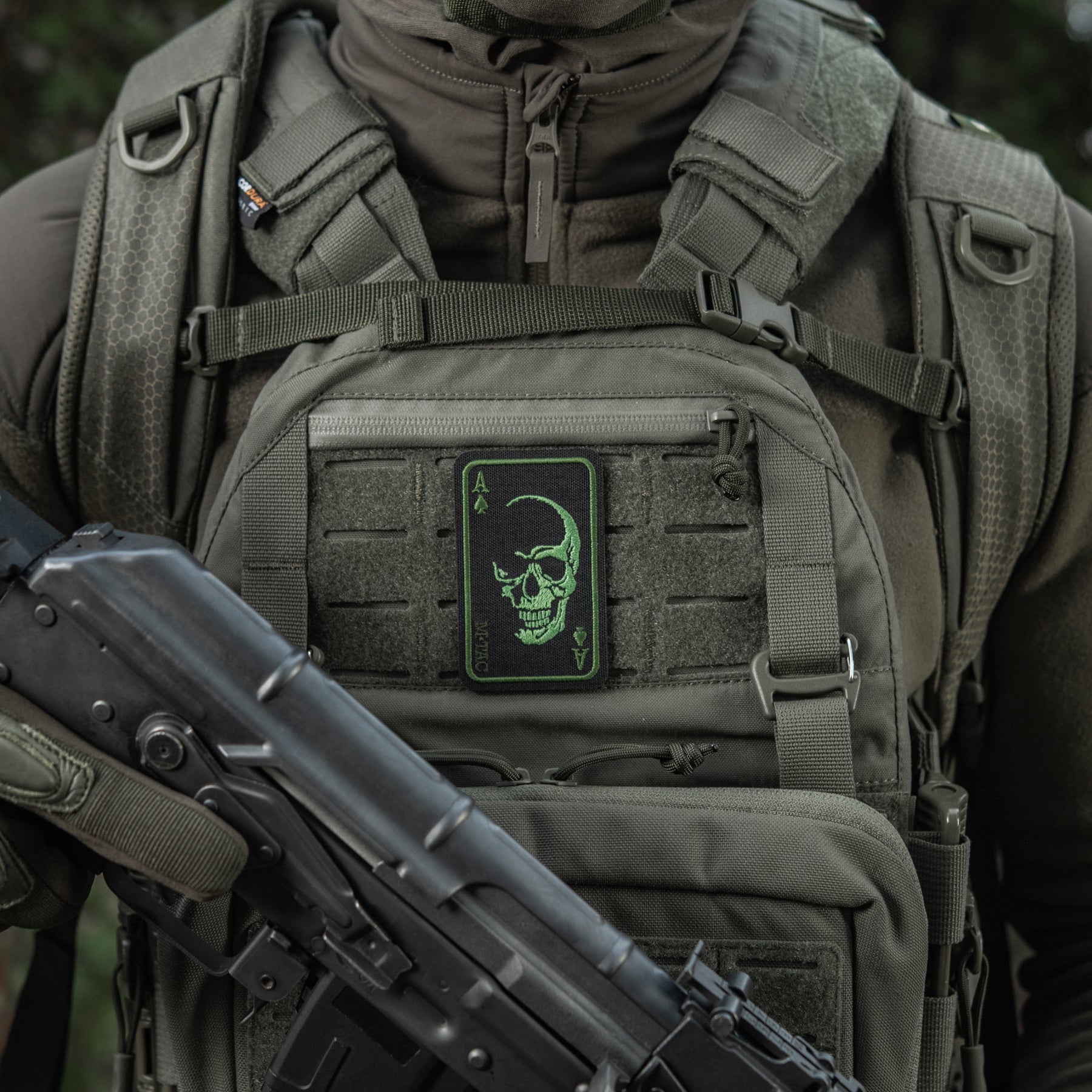 M-Tac нашивка Face of war (вишивка) Black/Olive