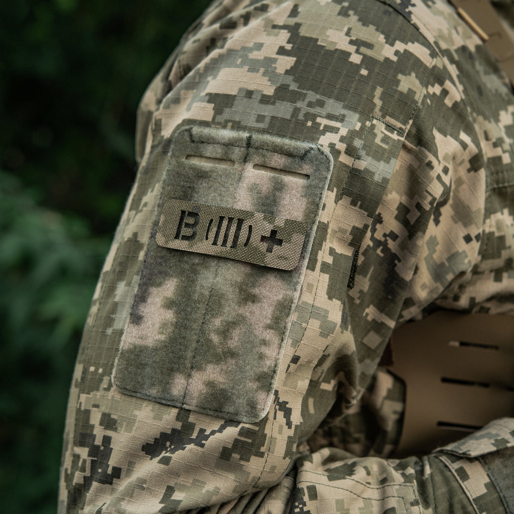 M-Tac нашивка група крові B (III) + наскрізна Laser Cut 25х80 MM14
