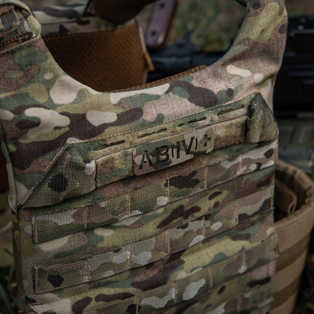 M-Tac нашивка група крові AB (IV) + наскрізна Laser Cut 25х80 Multicam