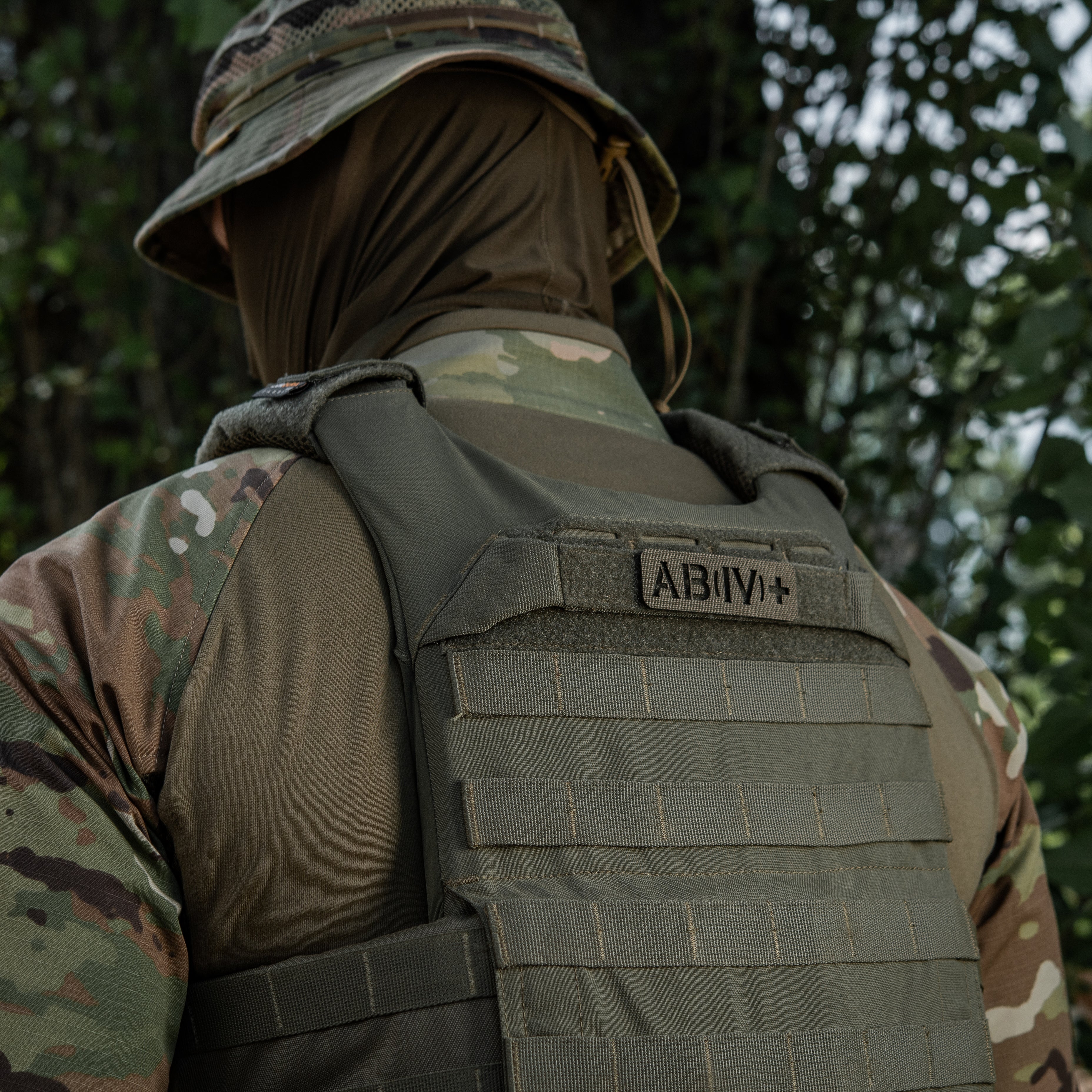 M-Tac нашивка група крові AB (IV) + наскрізна Laser Cut 25х80 Ranger Green